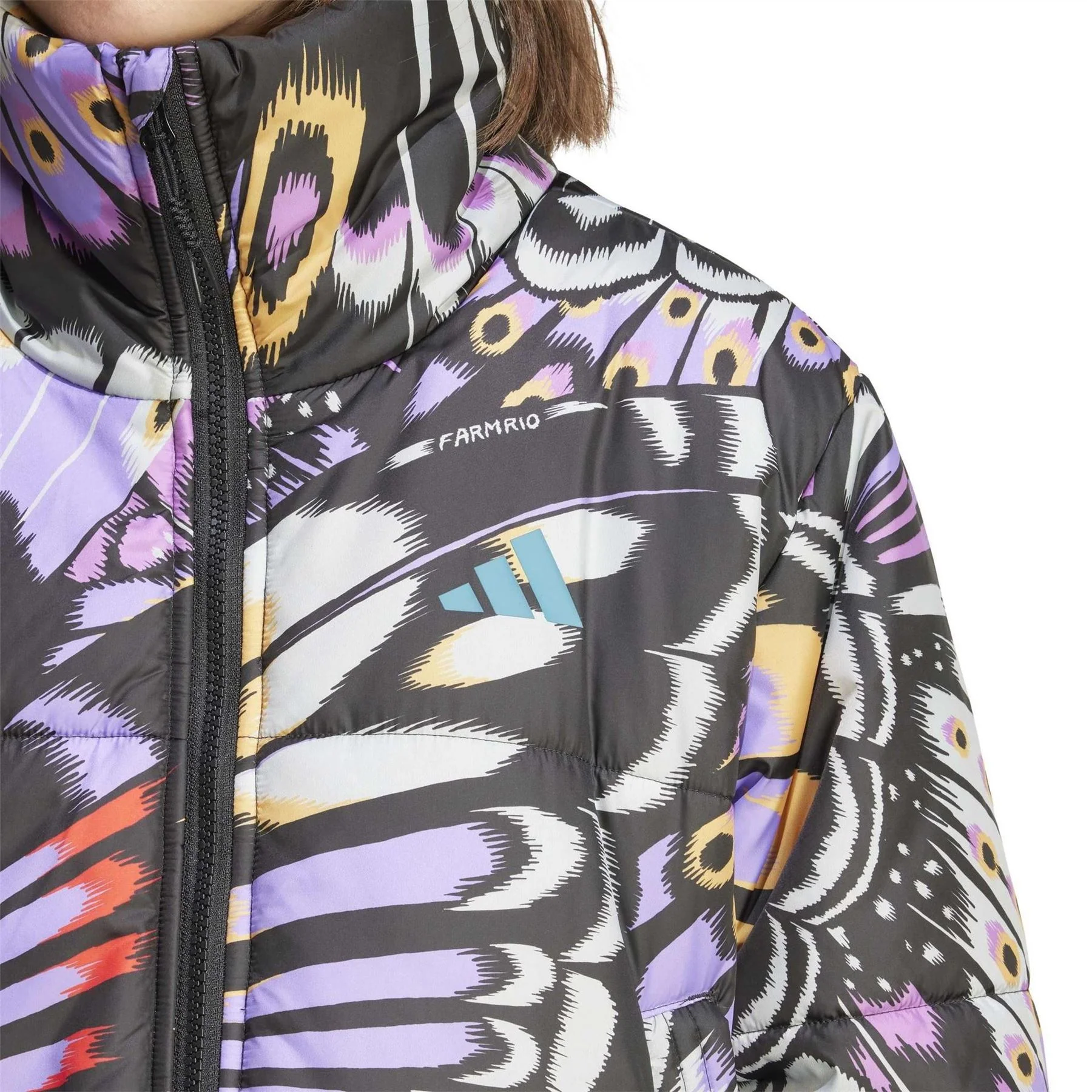 adidas Farm Butterfly Patterned Drawstring Puffer Coat - Image 4
