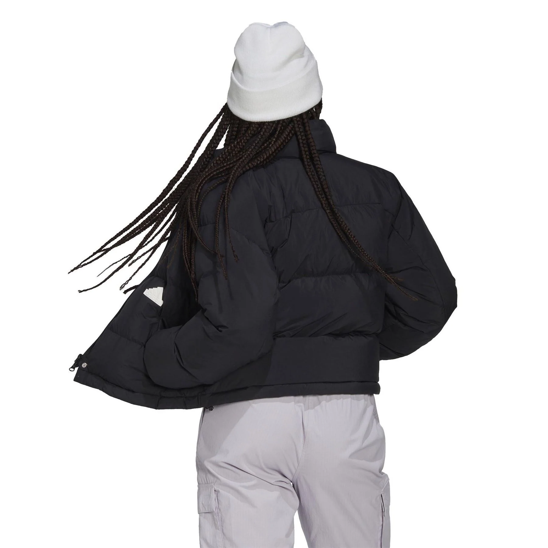 adidas High Neck Short Relaxed Fit Jacket - Image 3