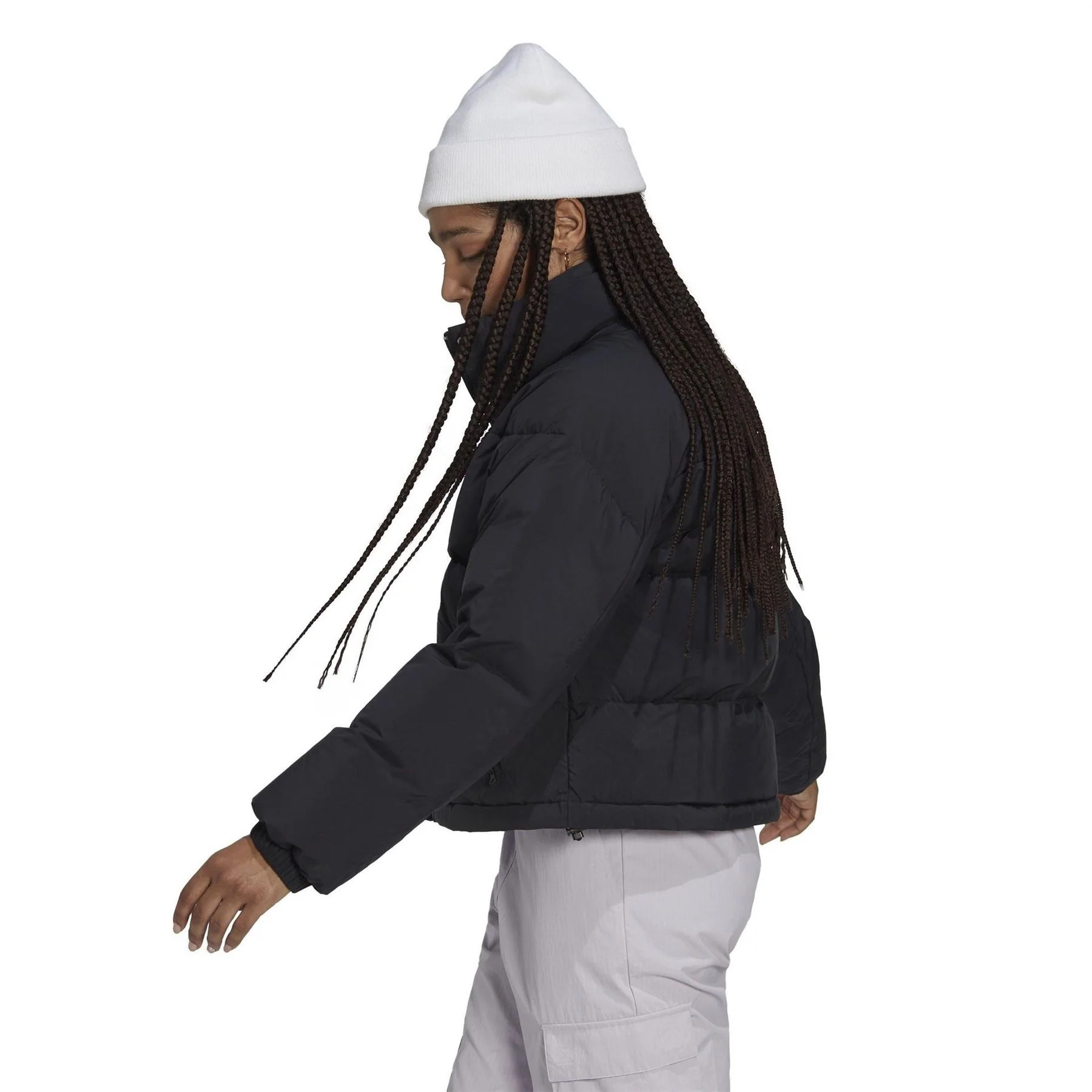 adidas High Neck Short Relaxed Fit Jacket - Image 5