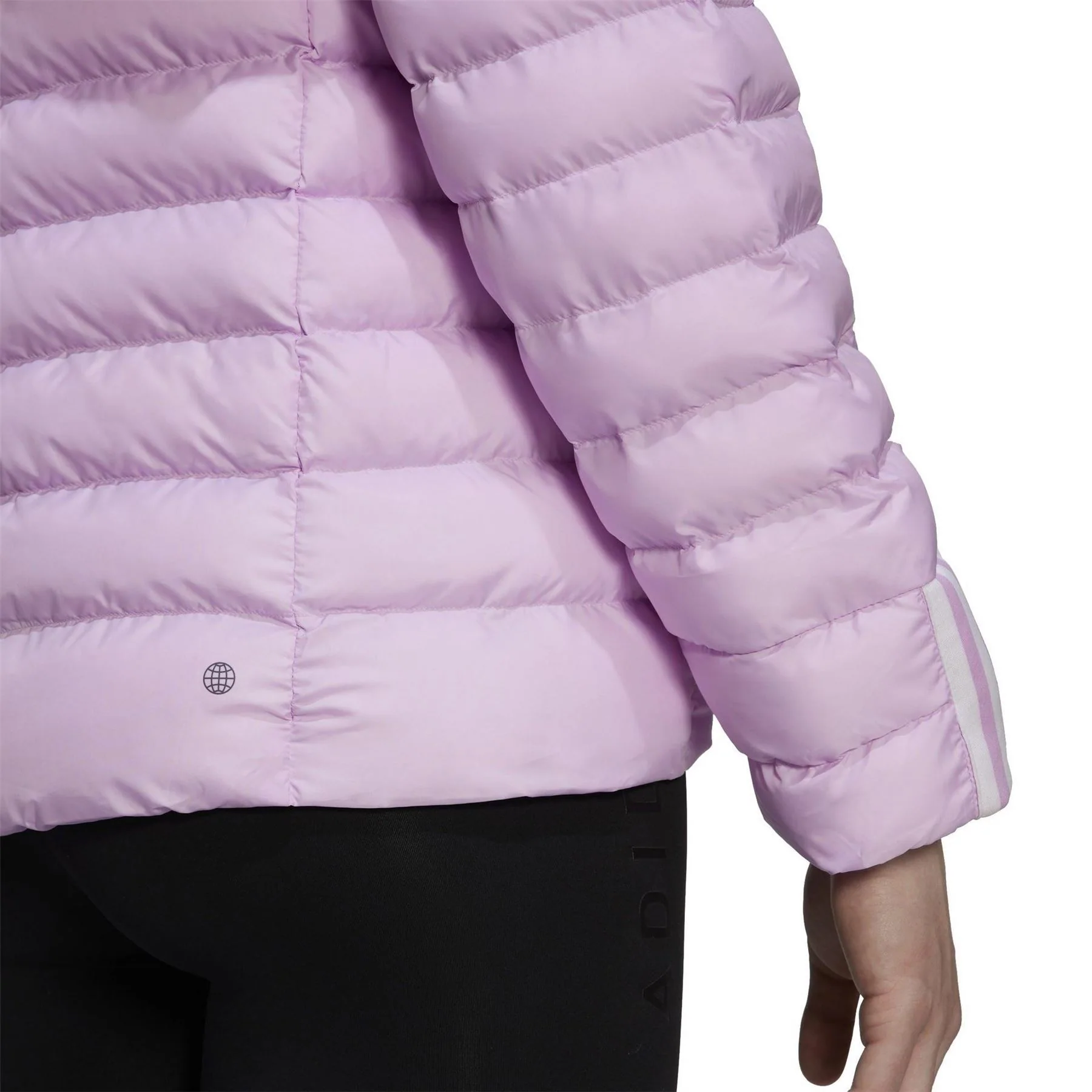 adidas Itavic Three Stripe Water Repellent Long Sleeve Bomber Jacket - Image 6
