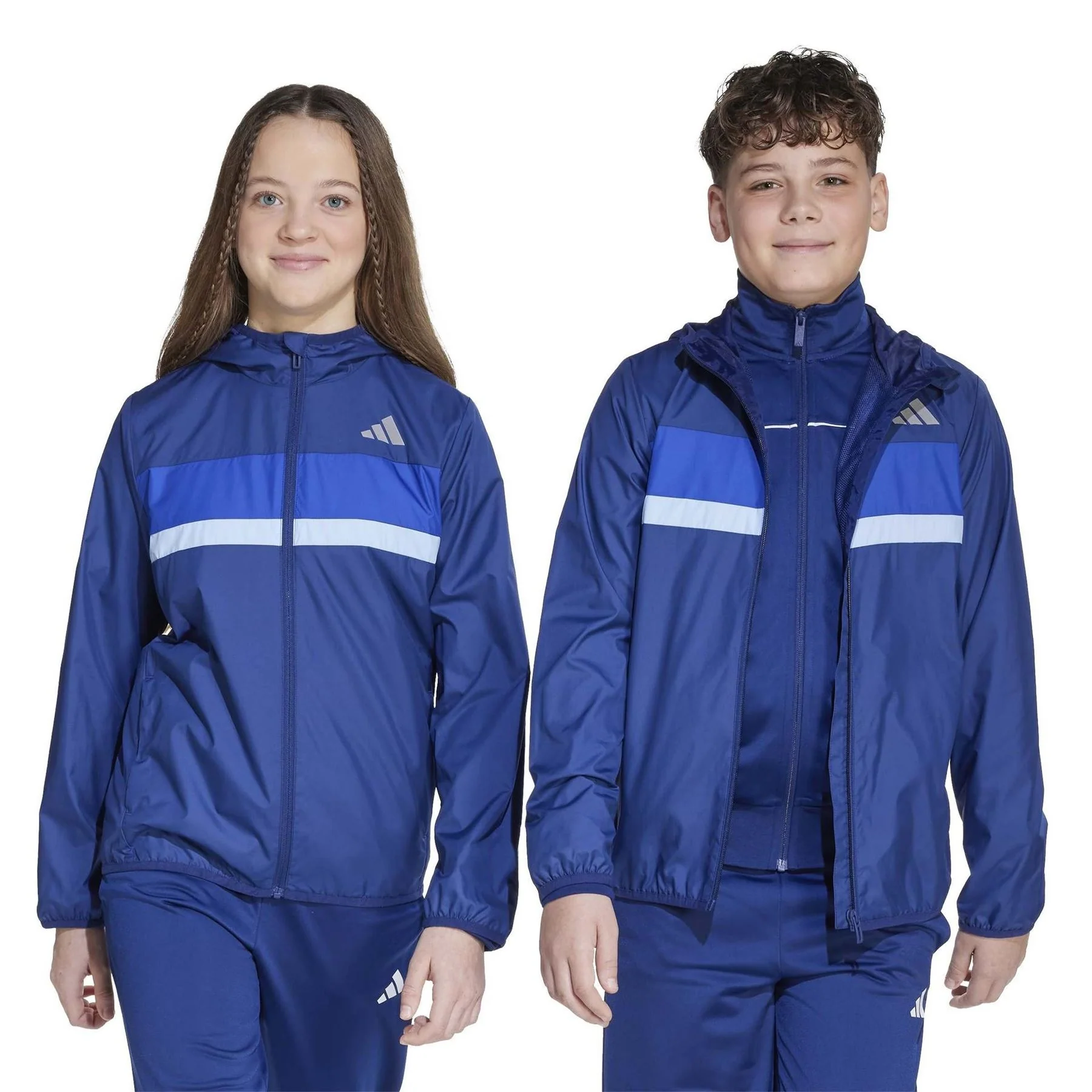 adidas Tiberio Horizontal Stripe Hooded Windbreaker - Image 2