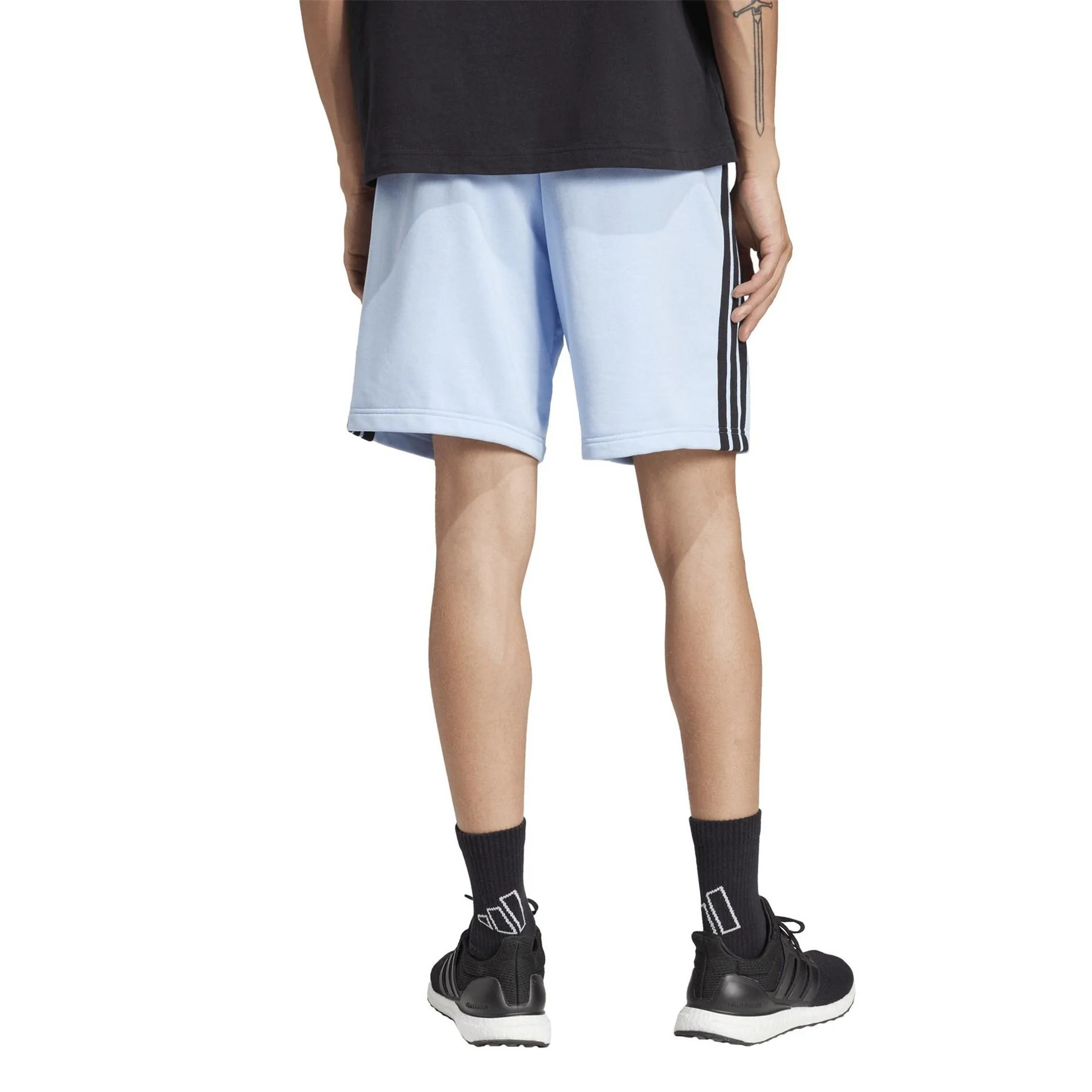 adidas Mens Essentials 3 Stripe Fleece Shorts - Image 26