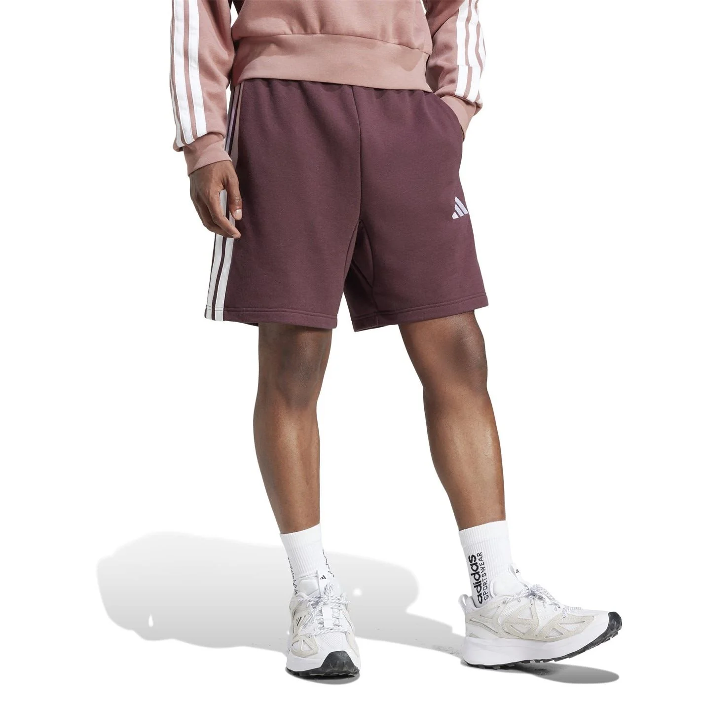 adidas Mens Essentials 3 Stripe Fleece Shorts - Image 33