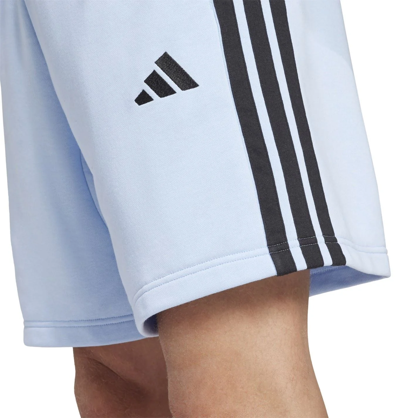 adidas Mens Essentials 3 Stripe Fleece Shorts - Image 43