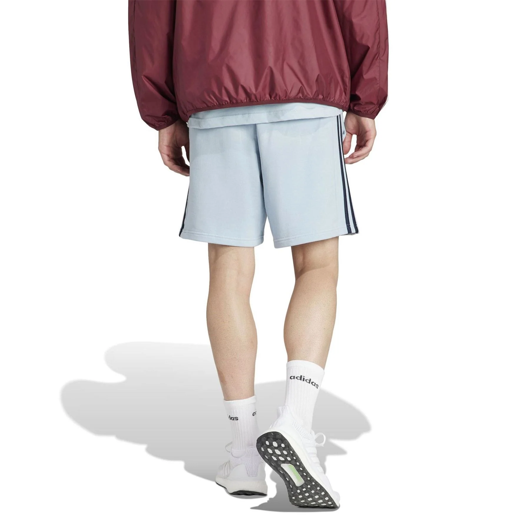 adidas Mens Essentials 3 Stripe Fleece Shorts - Image 53