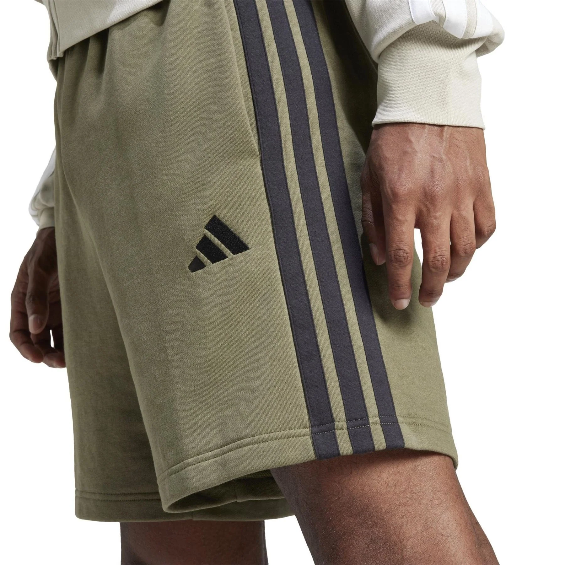 adidas Mens Essentials 3 Stripe Fleece Shorts - Image 72