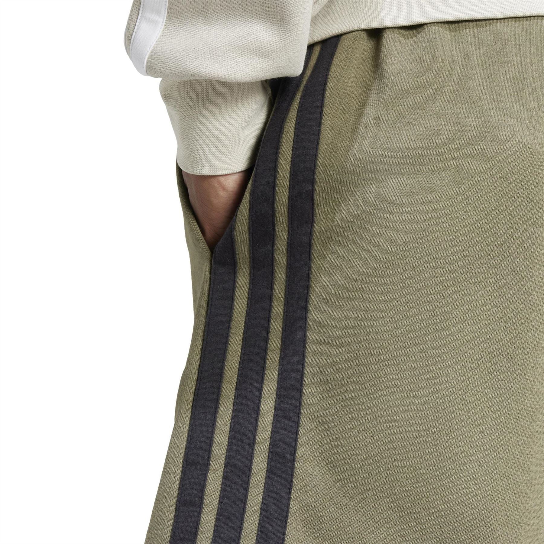 adidas Mens Essentials 3 Stripe Fleece Shorts - Image 73