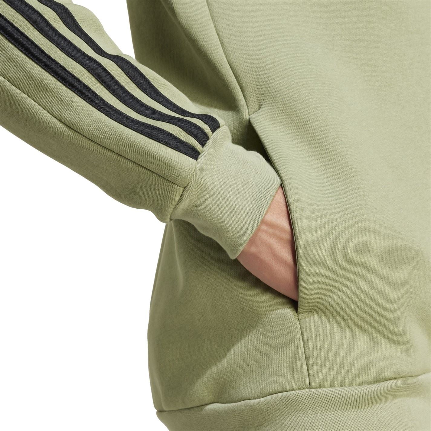 adidas Mens Essentials Fleece 3 Stripes Full Zip Hoodie - Image 5