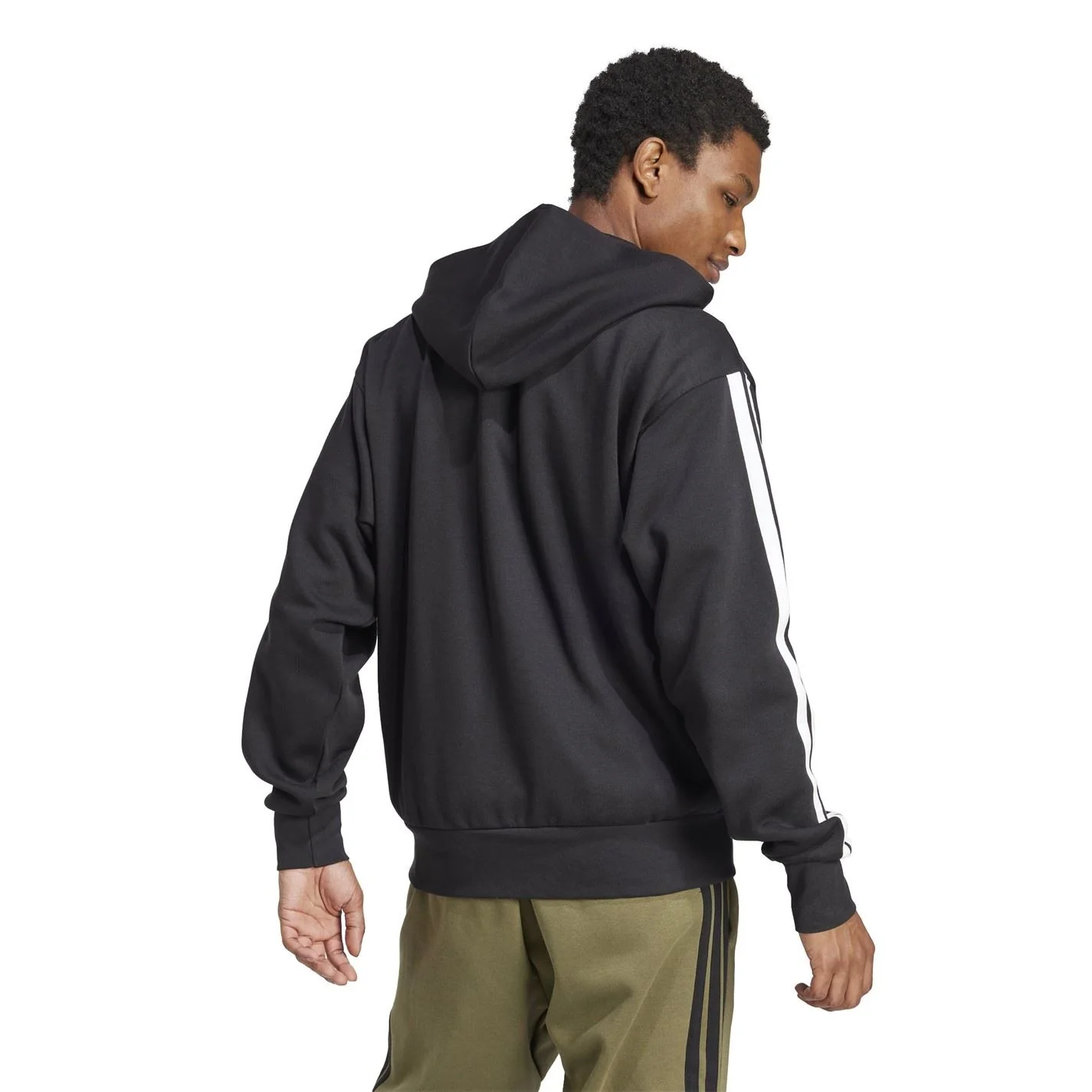 adidas Mens Essentials Fleece 3 Stripes Full Zip Hoodie - Image 8