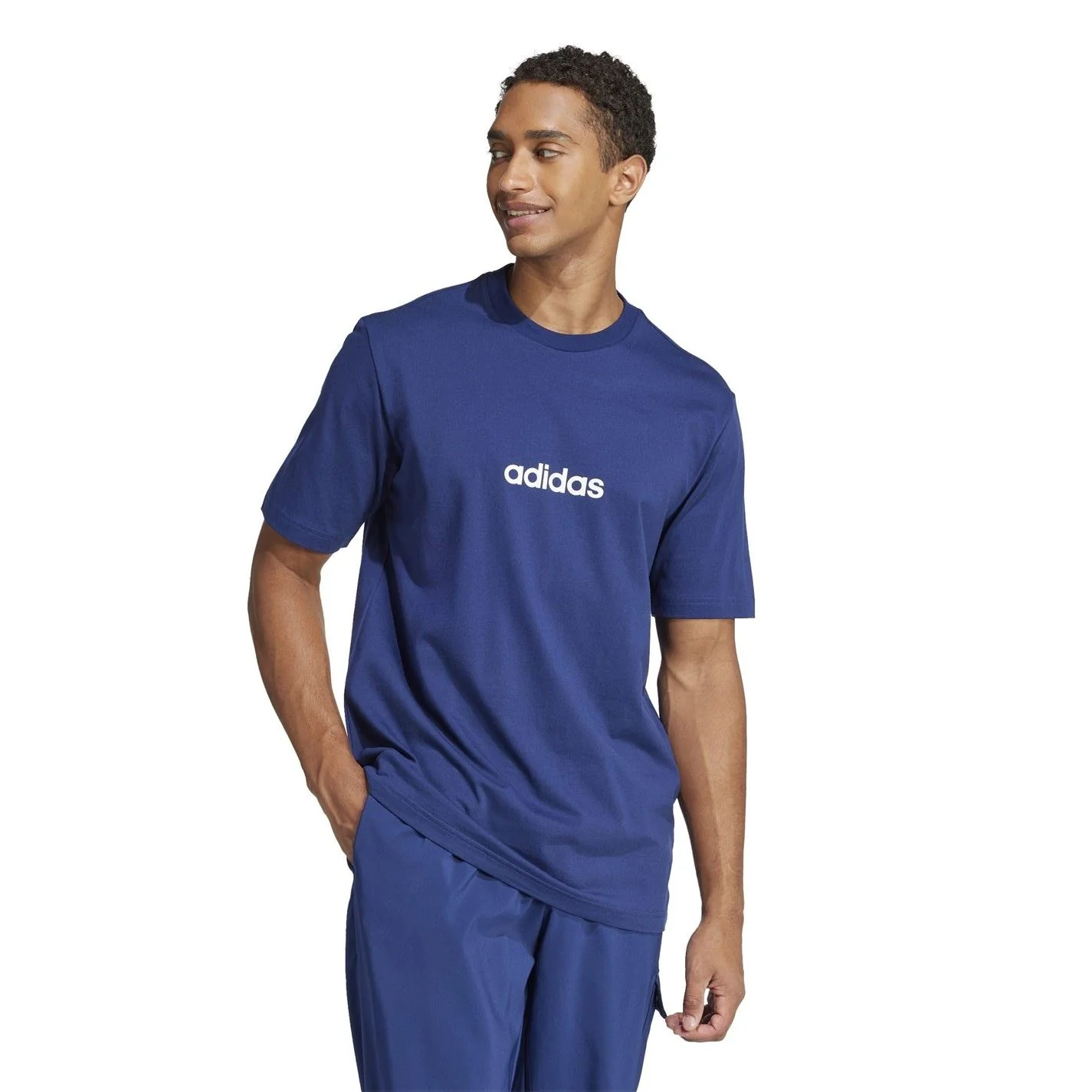 adidas Mens Essentials Single Jersey Linear Embroidered Logo T-Shirt - Image 36