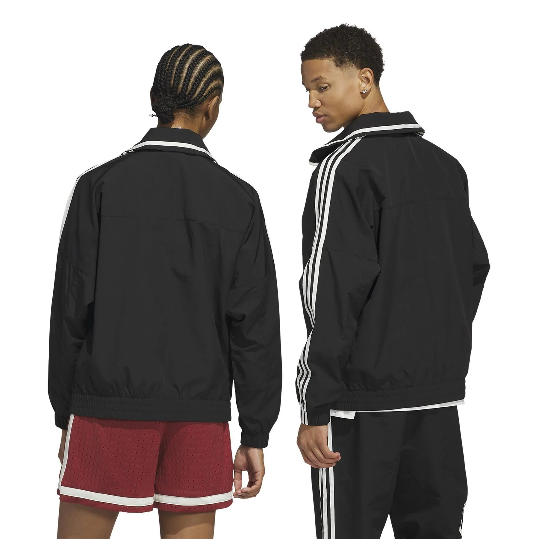 adidas Three Stripes Patterned Collared Neck Shell Jacket - Image 3