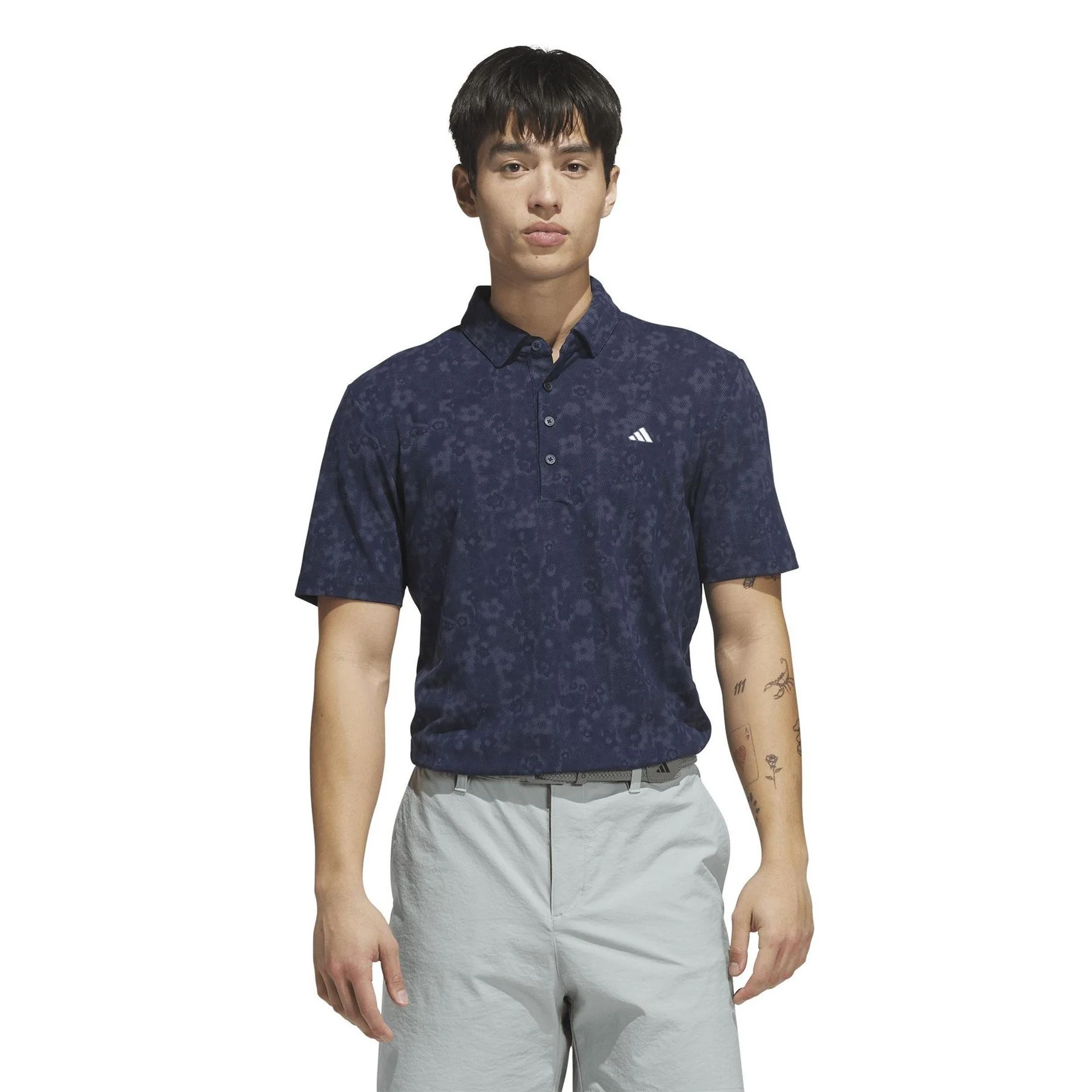 adidas Short Sleeve Print Polo Shirt - Image 2