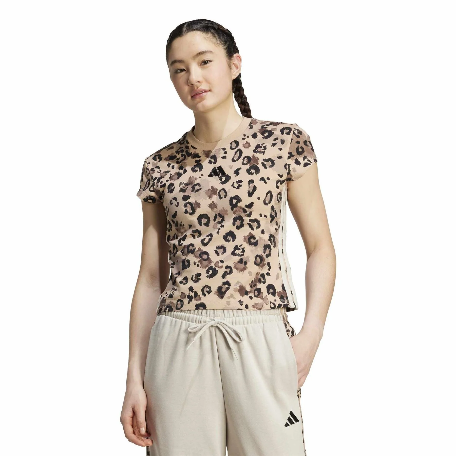 adidas All Over Print Crew Neck Short Sleeve Jersey T-Shirt - Image 2