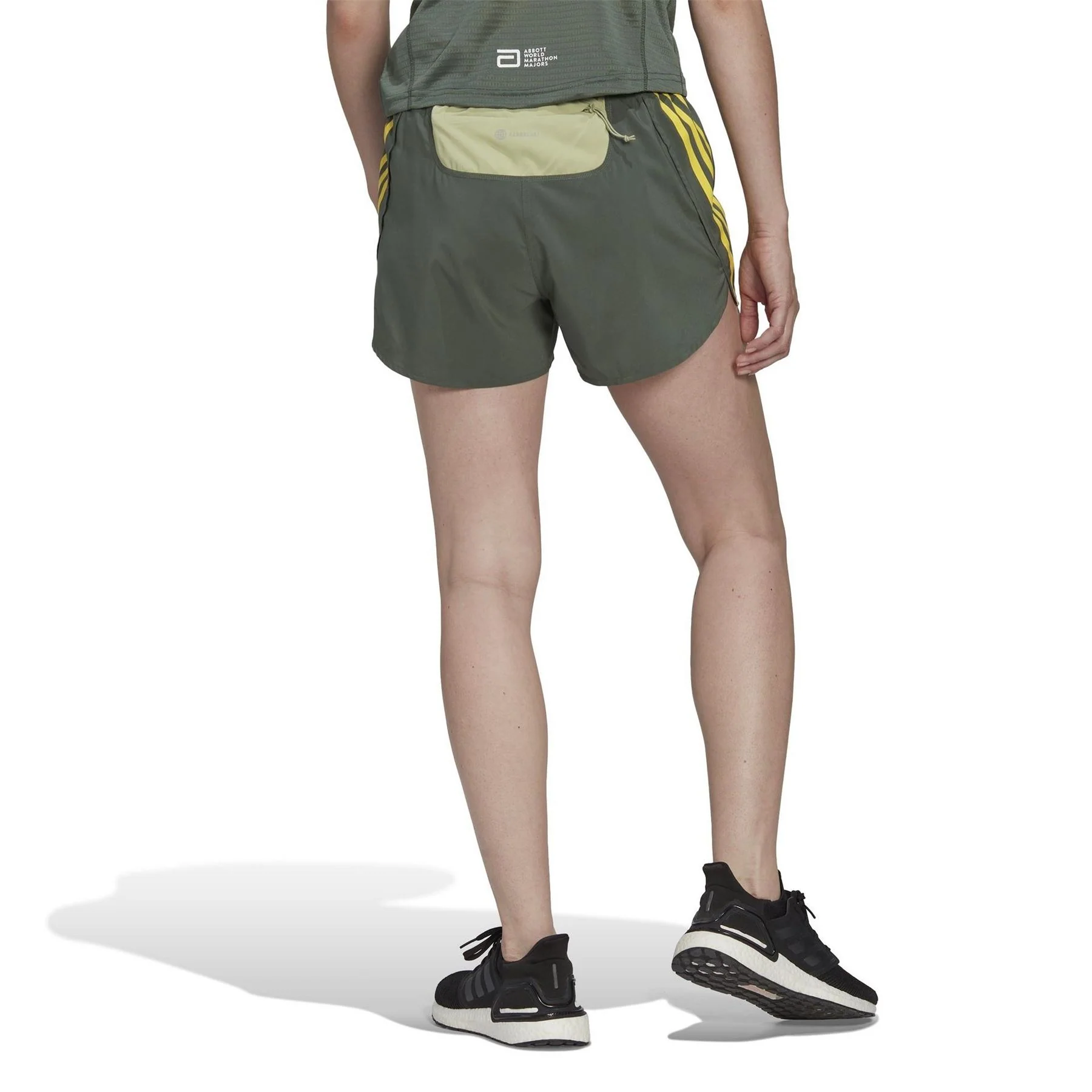 adidas Womens Berlin Marathon 2022 Run Icons 3 Stripes Running Shorts - Image 3