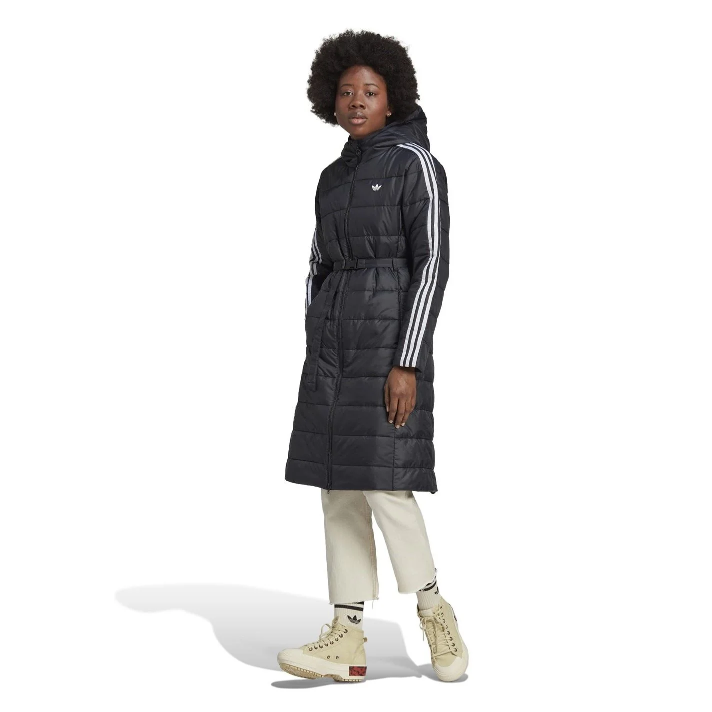 adidas Womens Hooded Premium Long Slim Jacket - Image 2