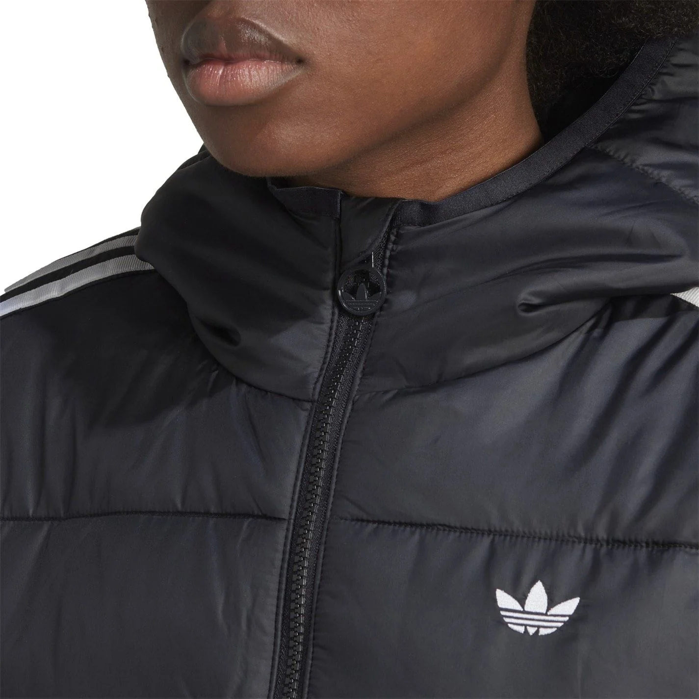 adidas Womens Hooded Premium Long Slim Jacket - Image 5
