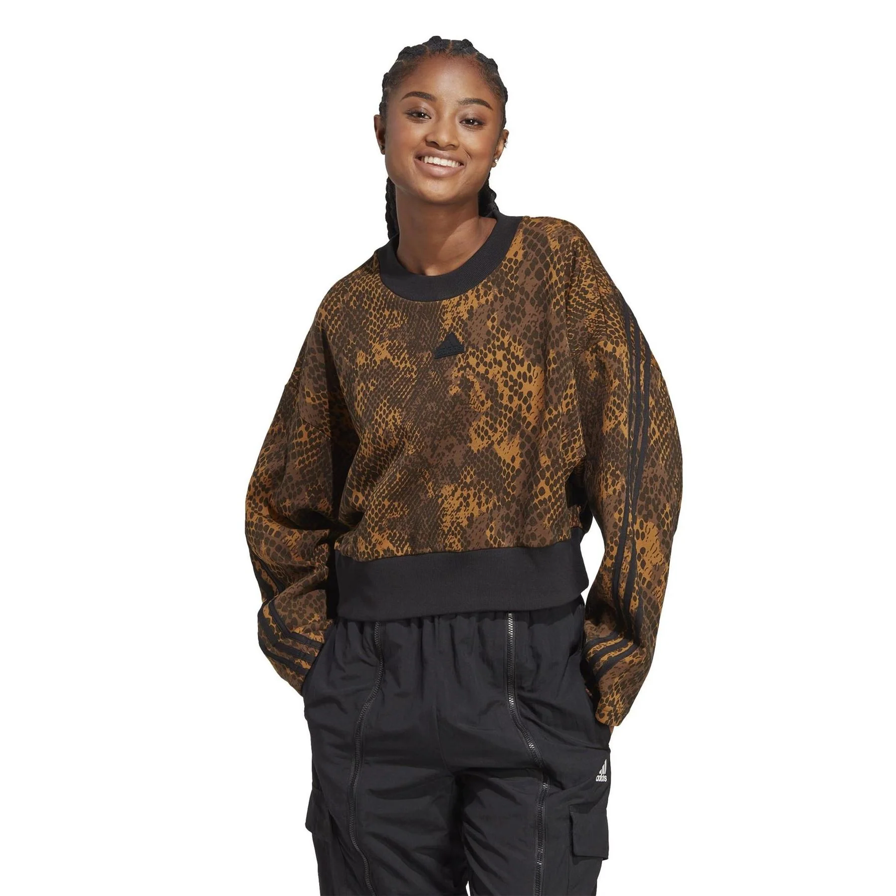 adidas Womens Icons 3 Stripes Sweatshirt - Image 2