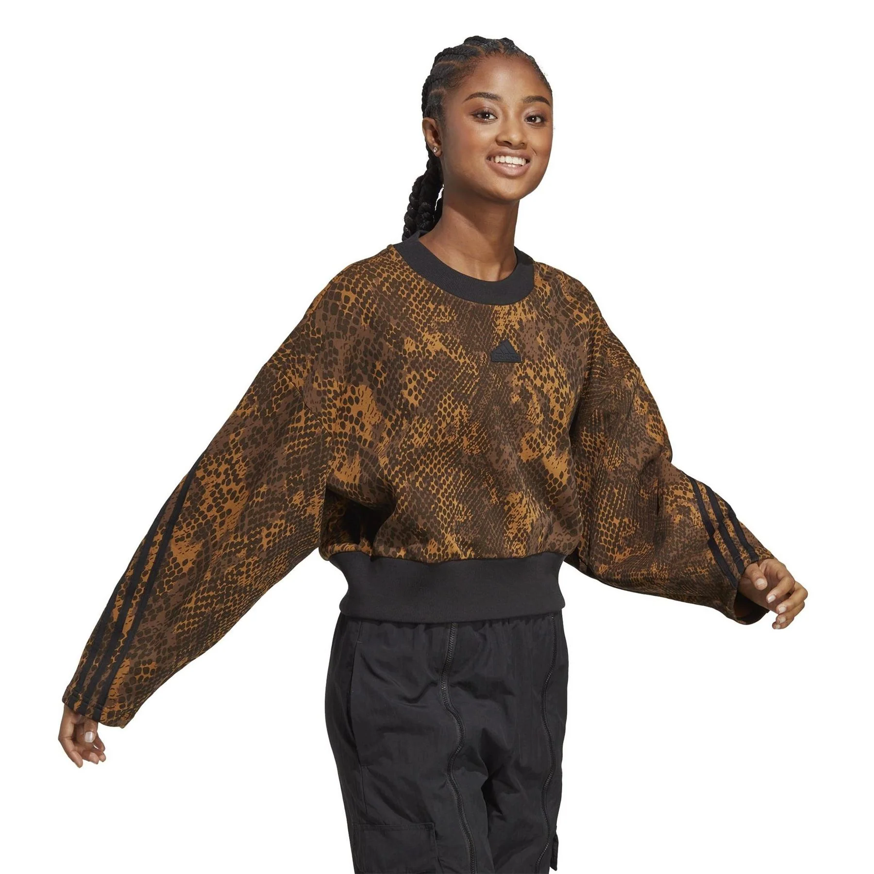 adidas Womens Icons 3 Stripes Sweatshirt - Image 4