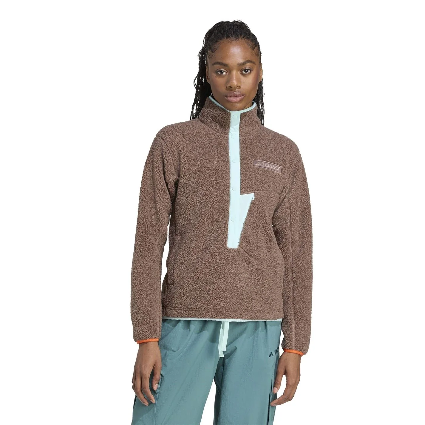 adidas Womens Terrex Xploric High Pile Fleece Pullover Sweatshirt - Image 2