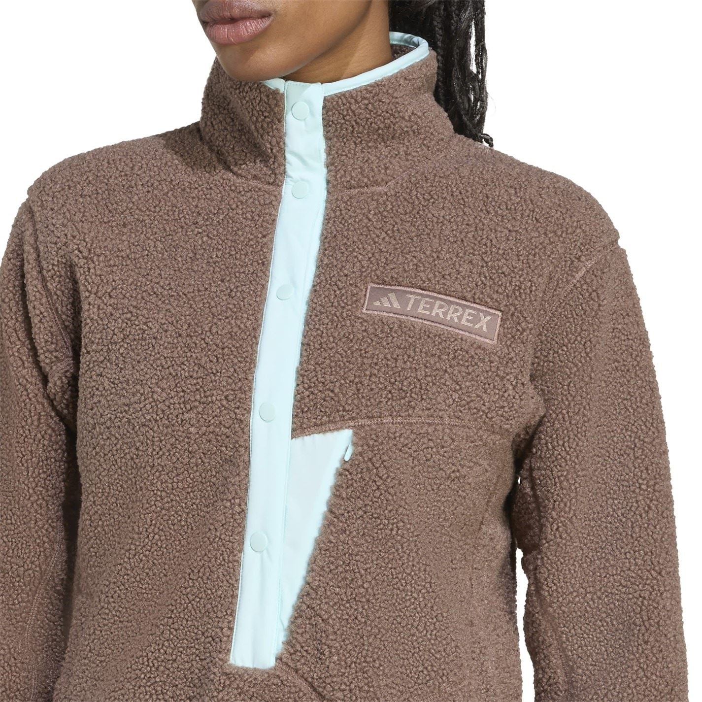 adidas Womens Terrex Xploric High Pile Fleece Pullover Sweatshirt - Image 6