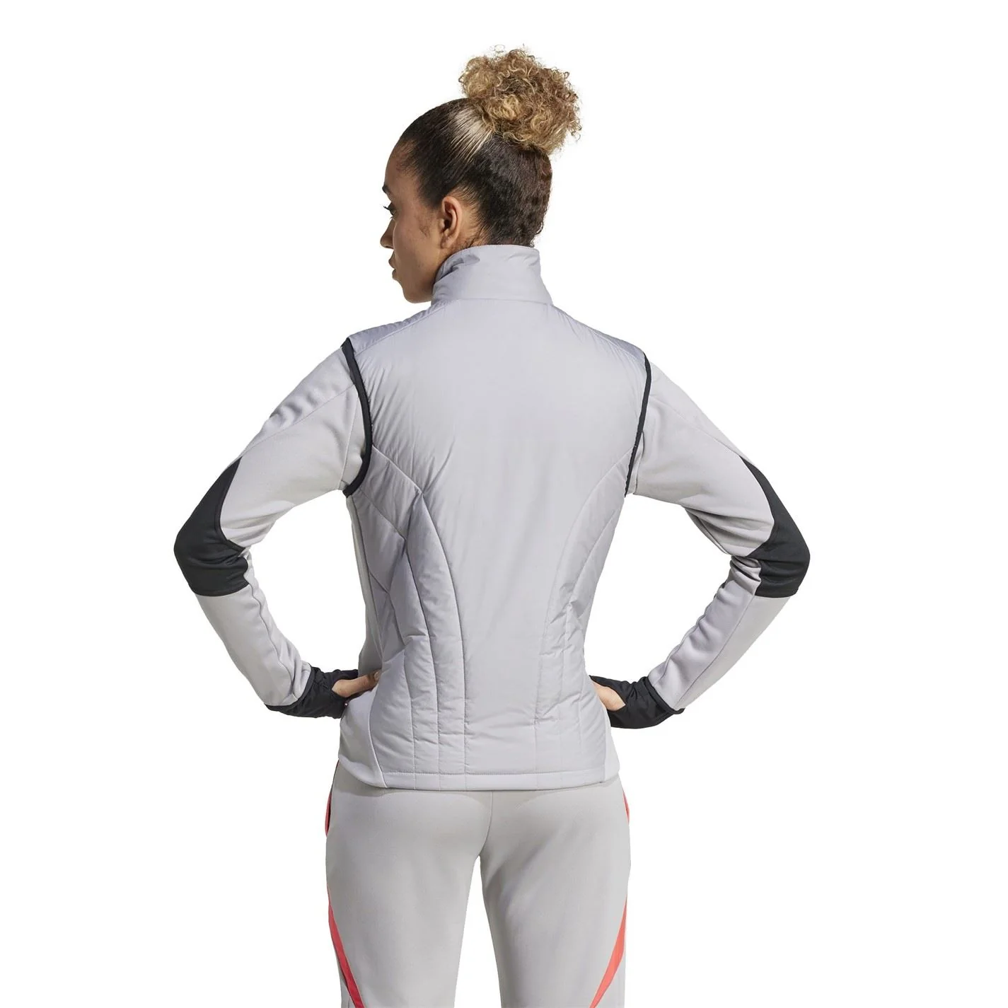 adidas Womens Tiro24c Solid Patterned Ribbed Cuff Performance Vest - Image 3