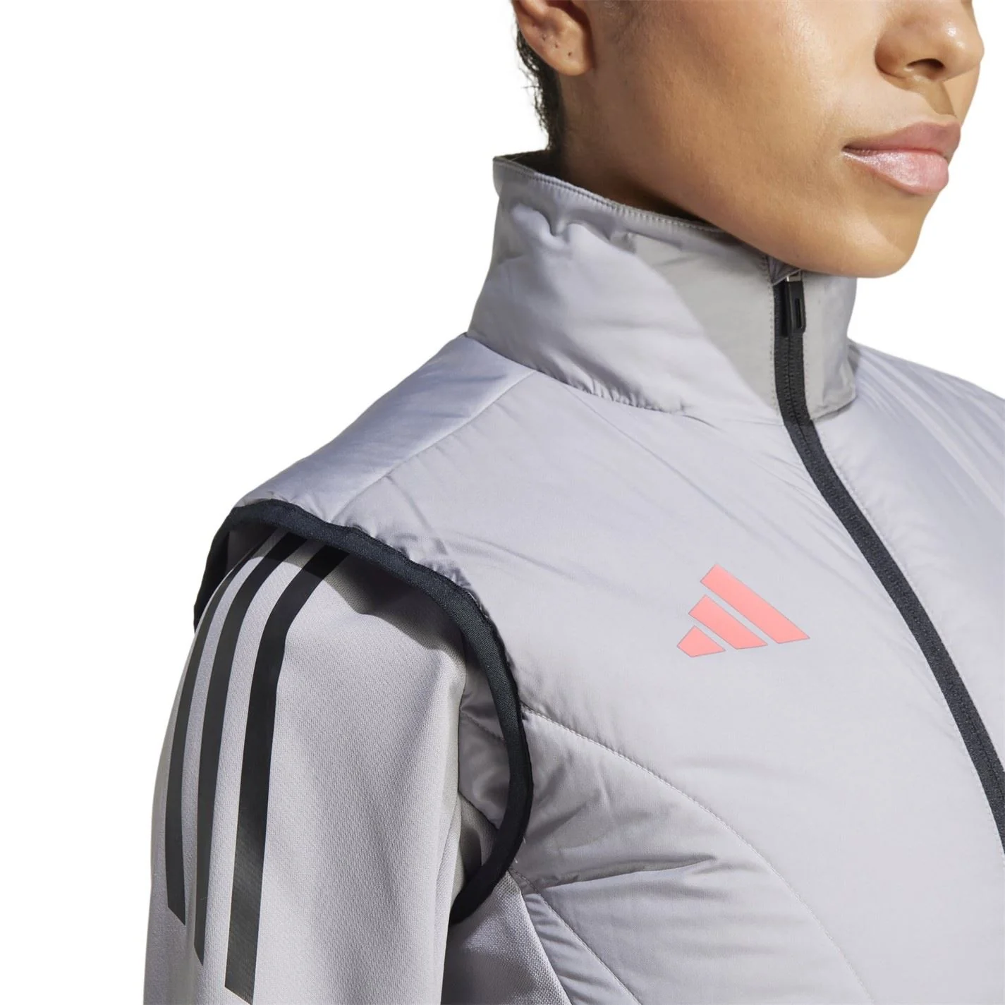 adidas Womens Tiro24c Solid Patterned Ribbed Cuff Performance Vest - Image 4
