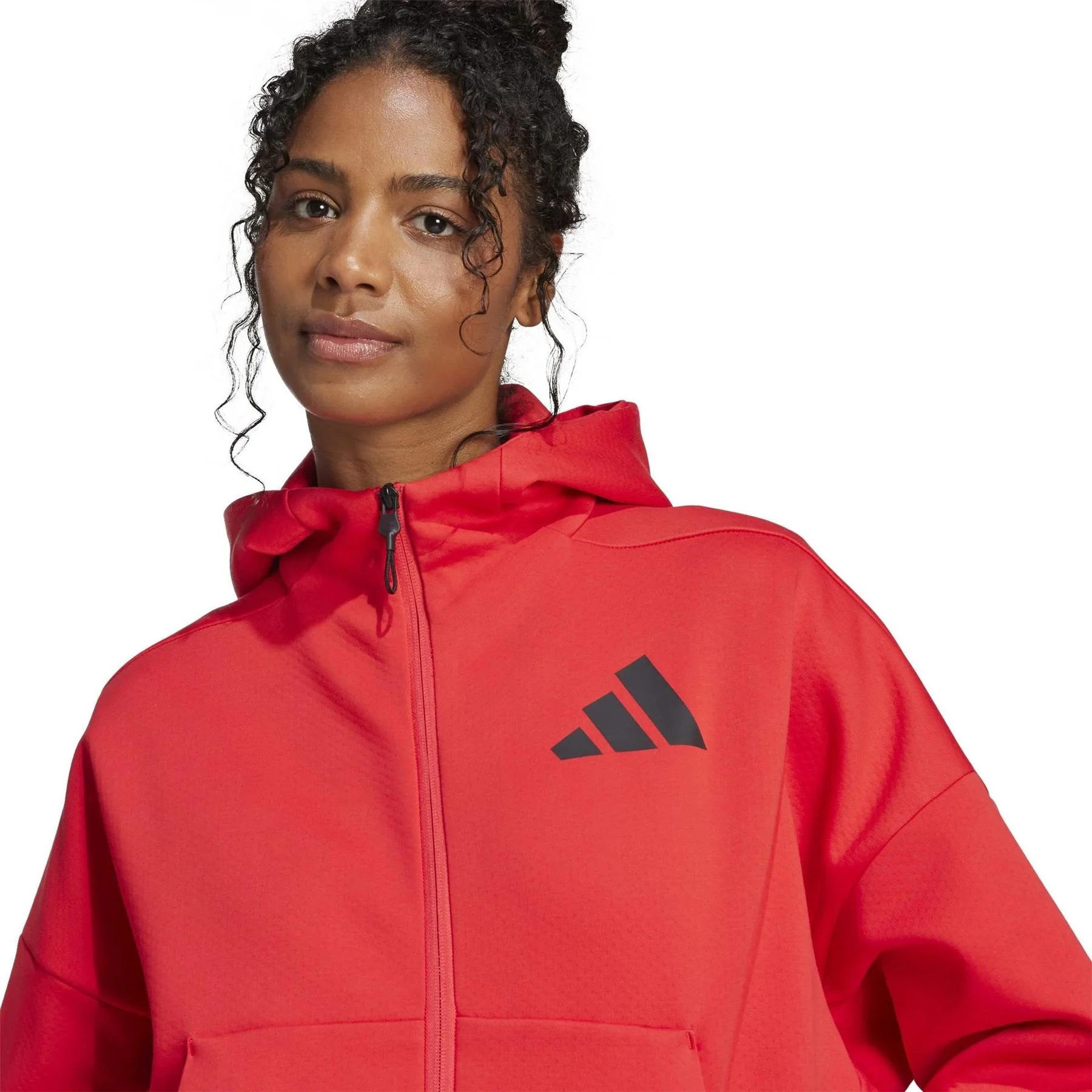 adidas Z.N.E. Hooded Full Zipper Solid Patterned Track Jacket with Logo - Image 5