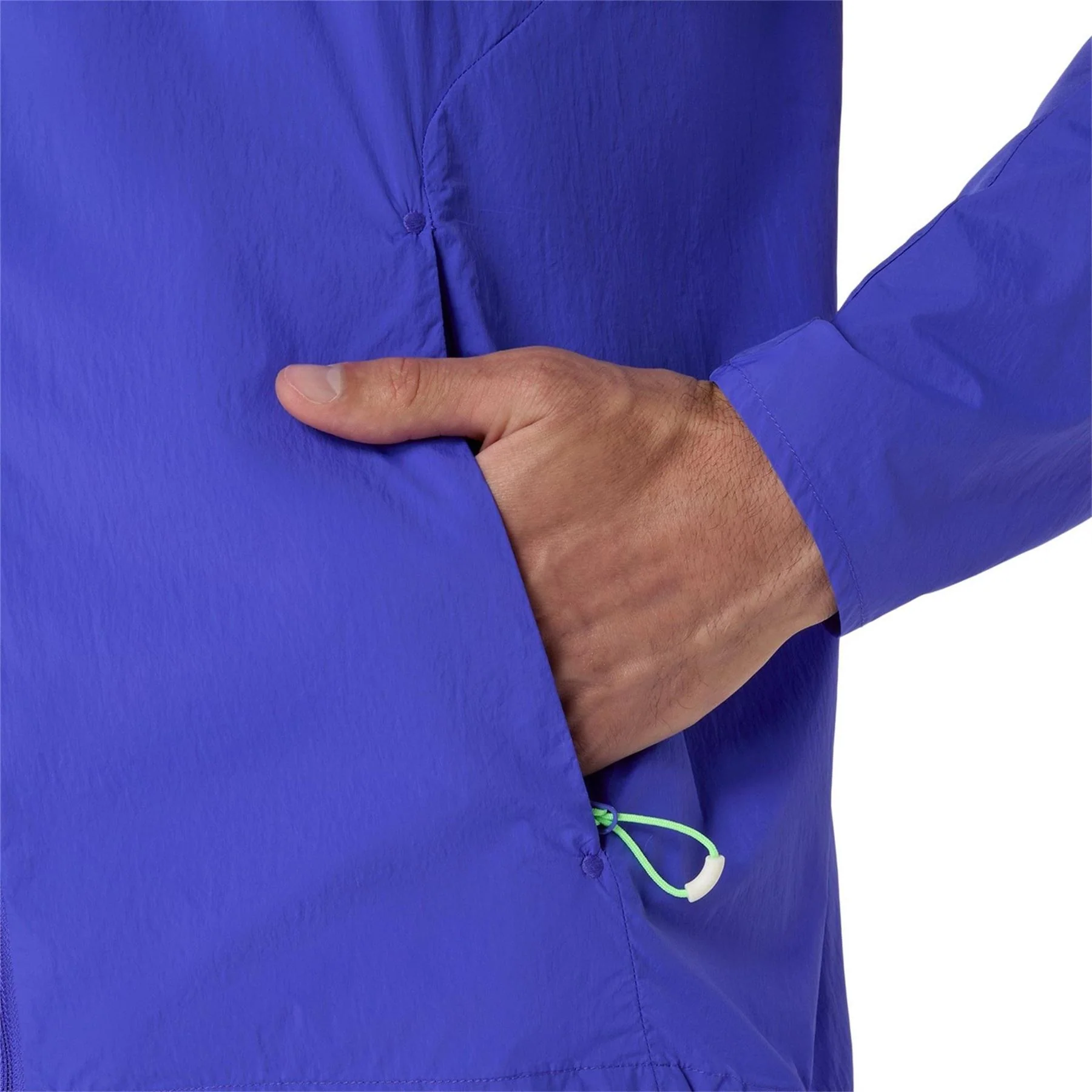 Asics Road Solid Patterned Hooded Adjustable Drawstring Running Jacket - Image 5
