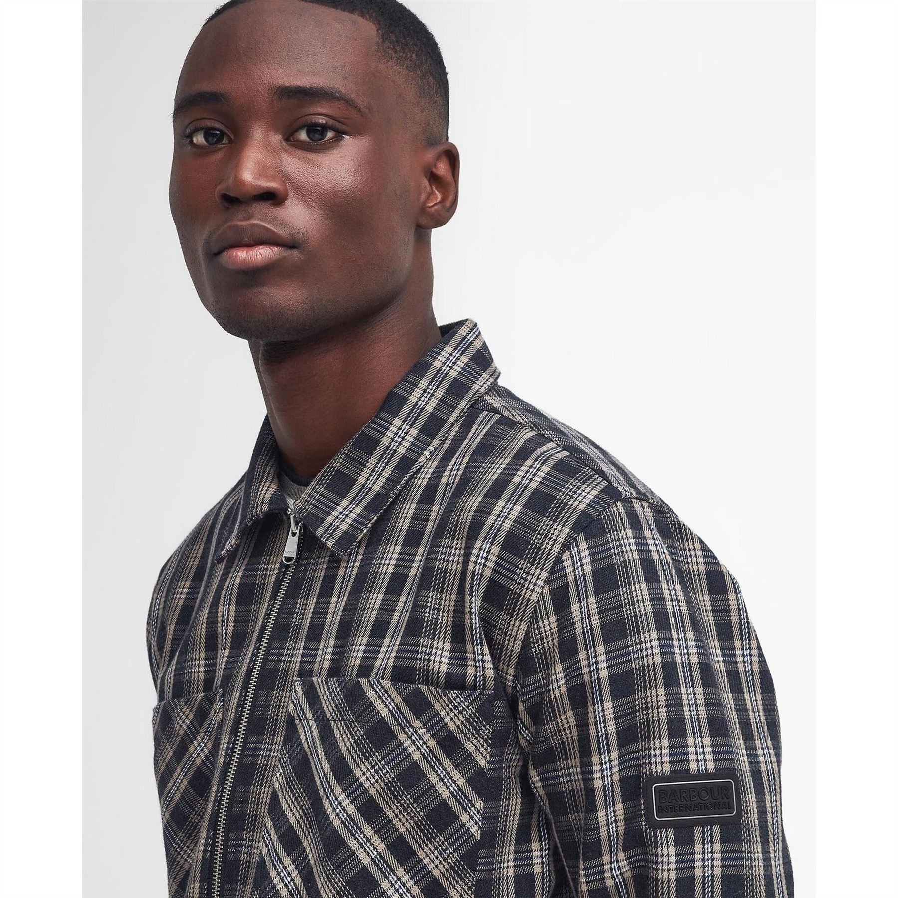 Barbour International Phoenix Checked Two Way Zip Overshirt - Image 4