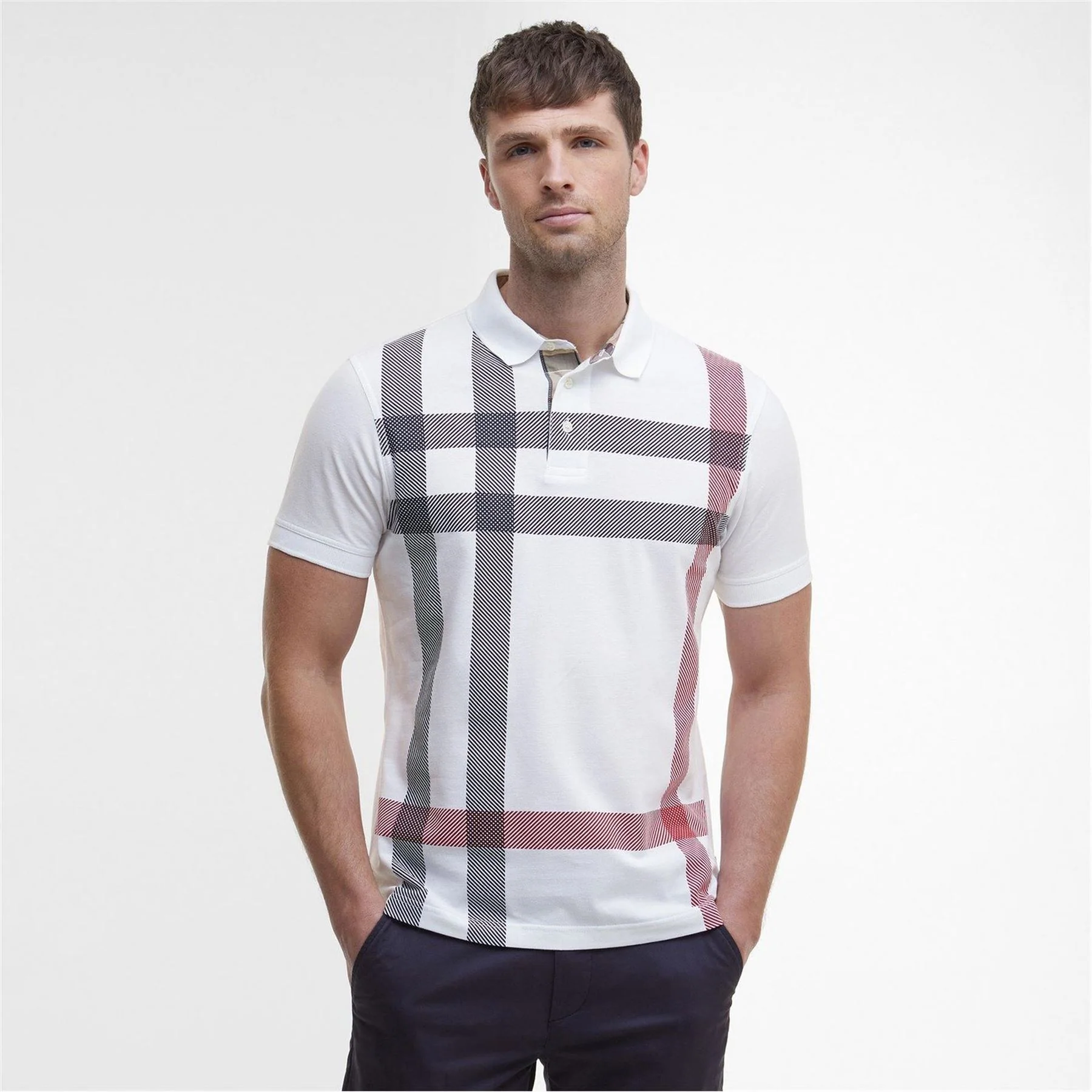 Barbour Tartan Short Sleeved Polo Shirt - Image 3