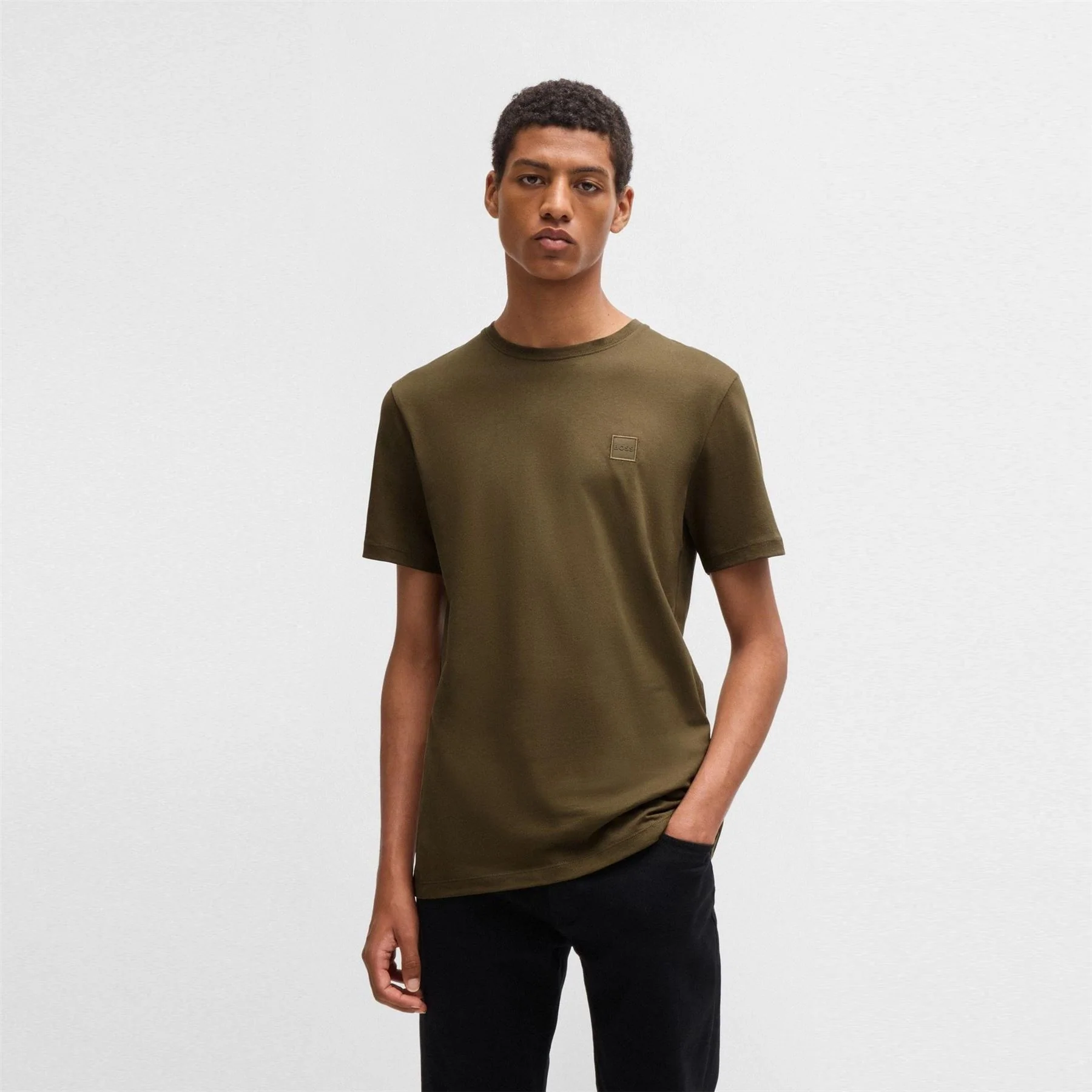 Boss BOSS ORANGE Tales T Shirt with Logo Patch Premium Cotton - Image 127