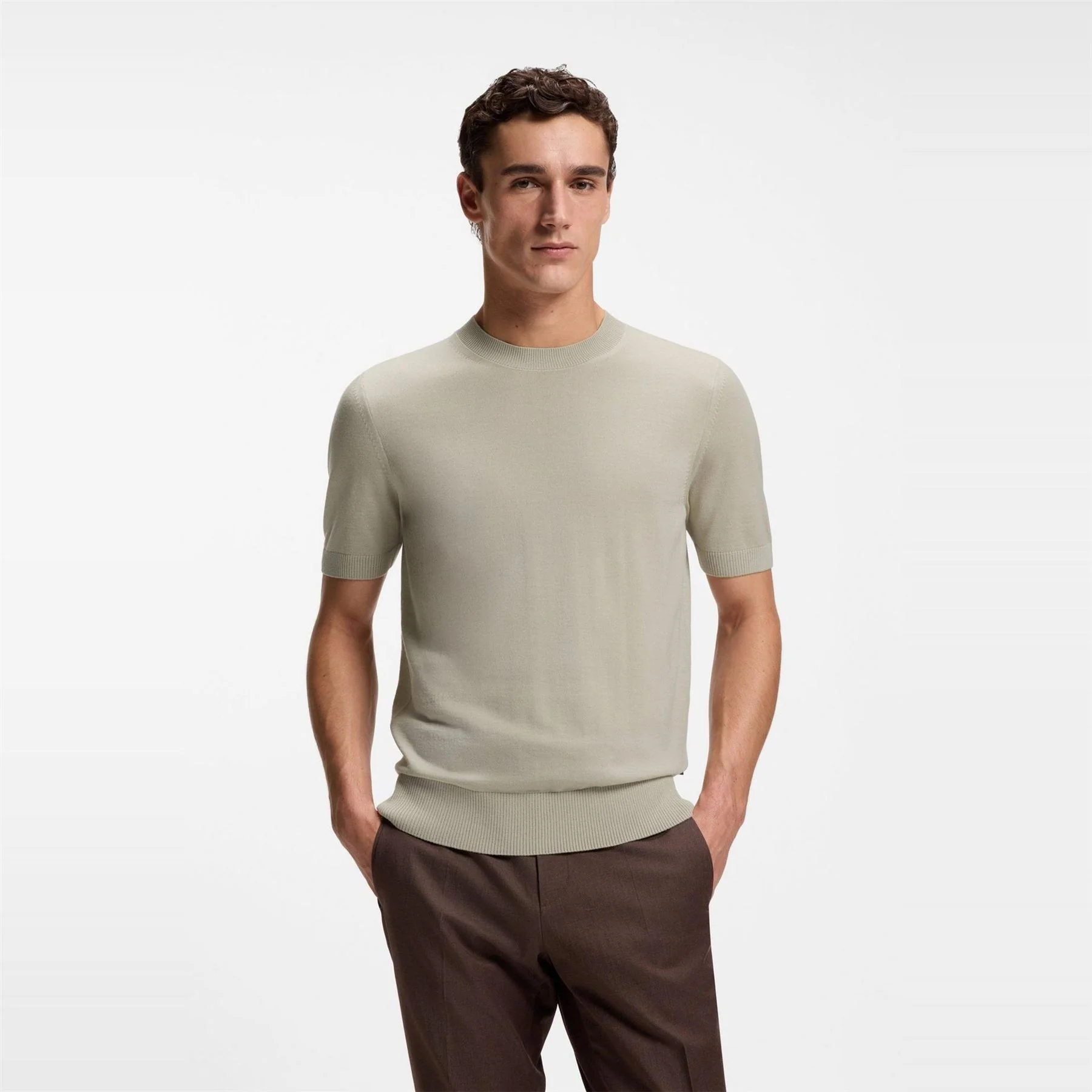 Boss Black Knitted Short Sleeve Top (umauro) - Image 2