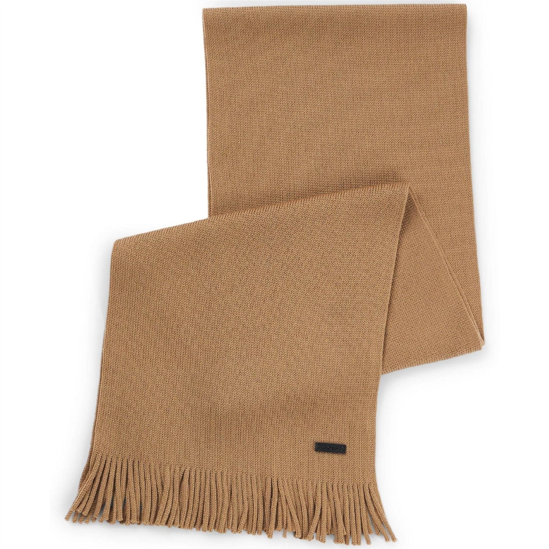 Boss Logo Plaque Scarf In Virgin Wool - Image 3