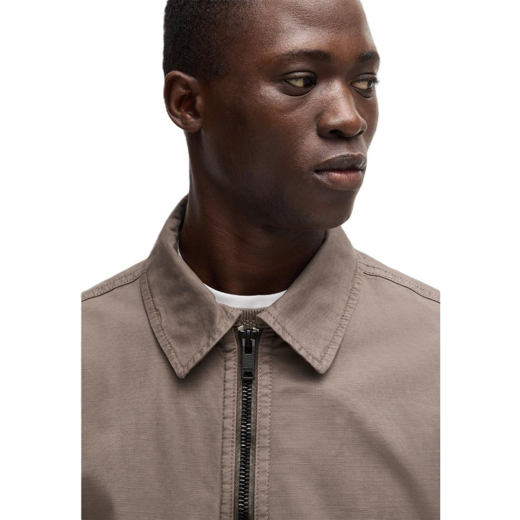 Boss Ocrush Solid Patterned Side Pocket Overshirt - Image 3