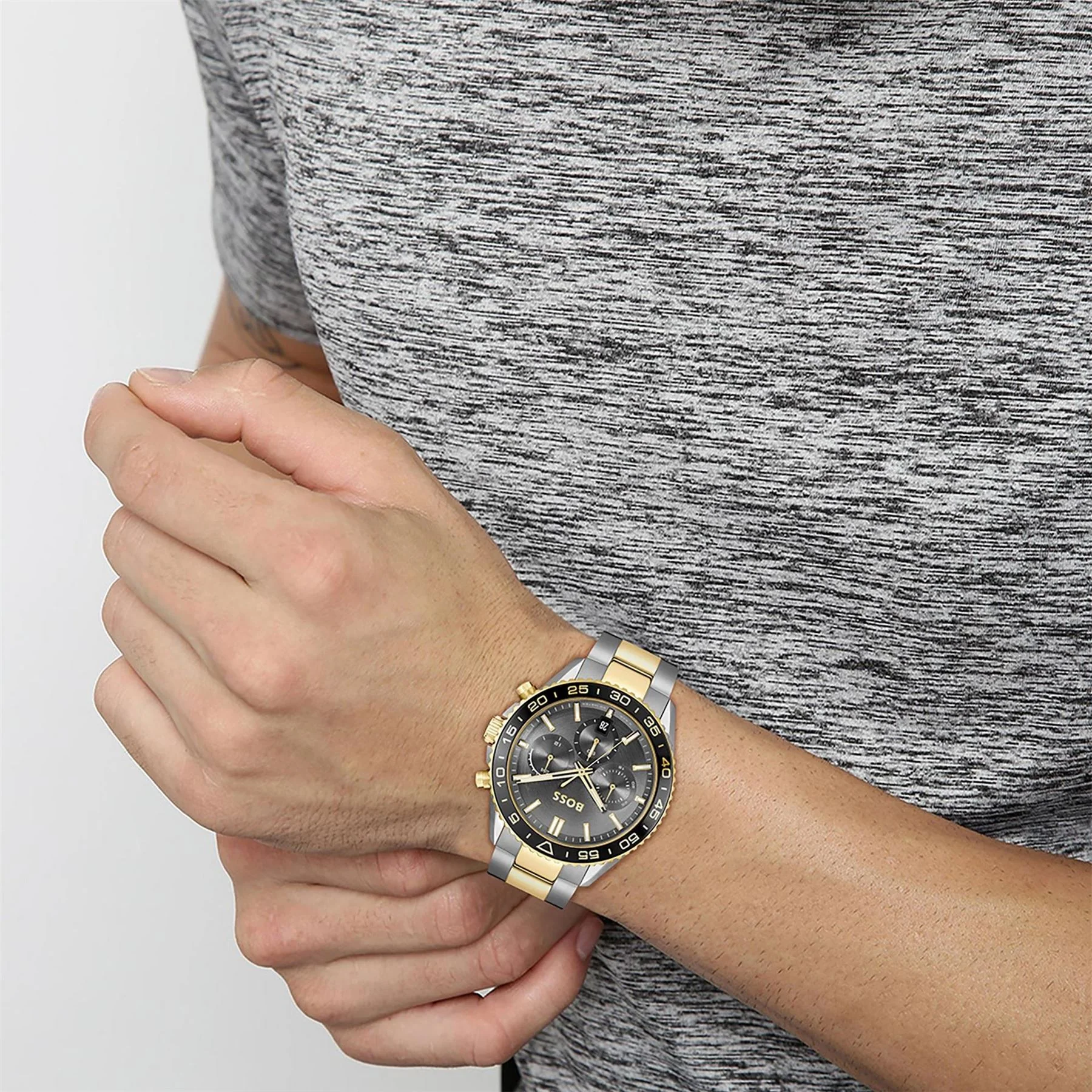 Boss Runner Chronograph Stainless Steel Water Resistant Analogue Quartz Watch - Image 8