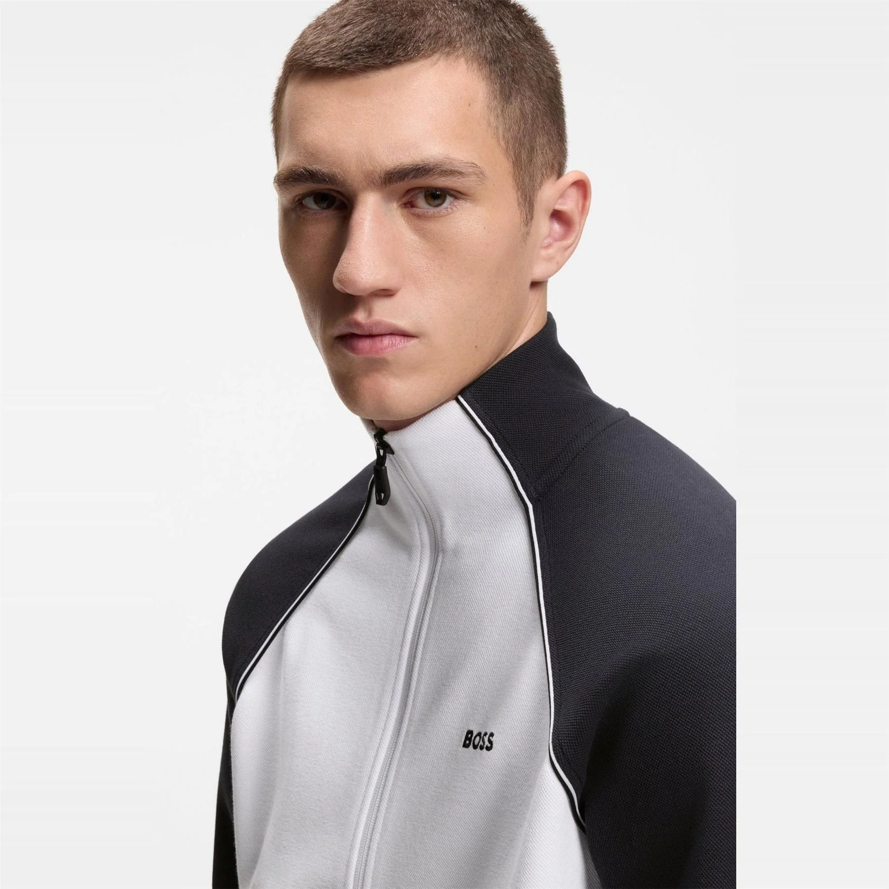 Boss Green Long Sleeve Tracksuit Top With Logo Detail - Image 4