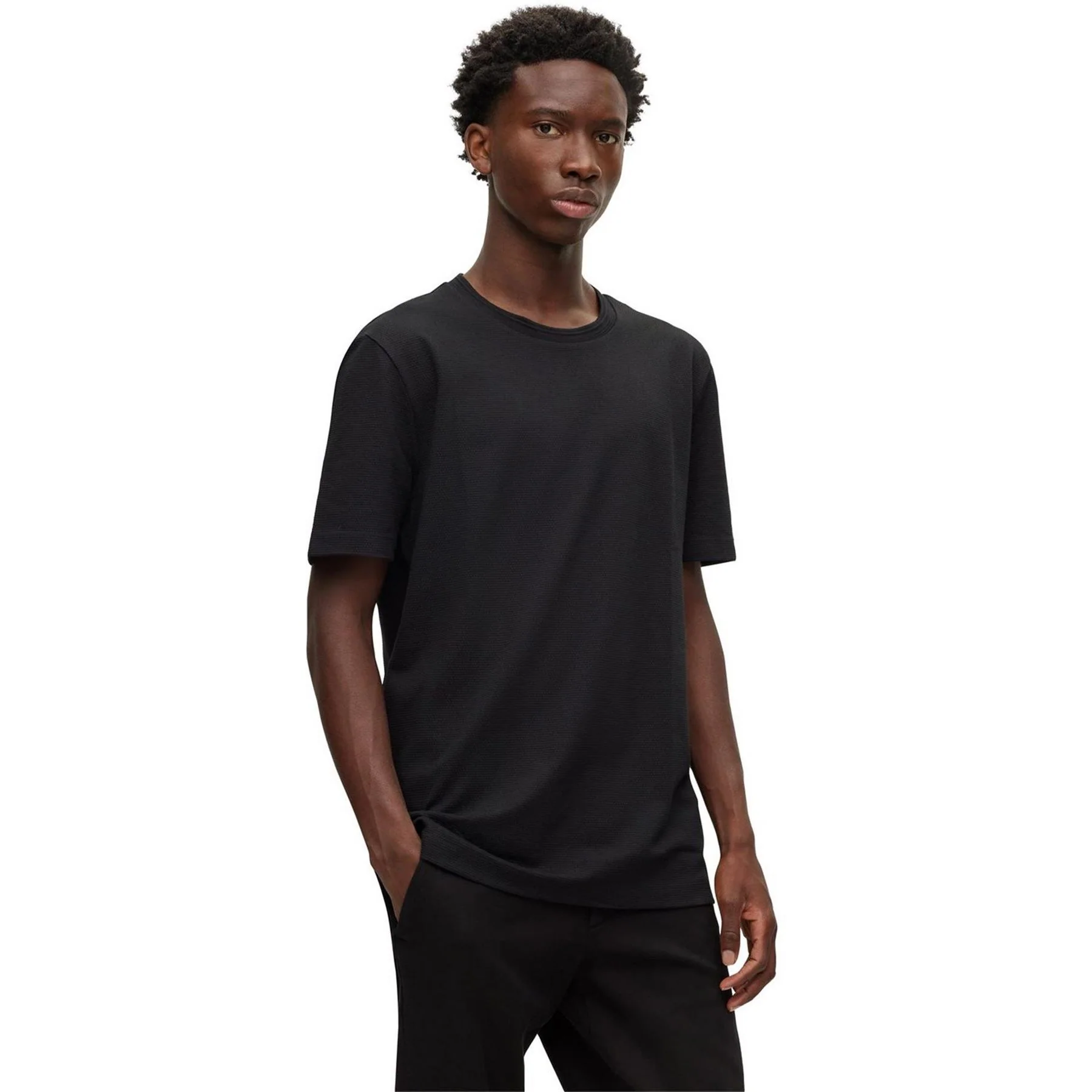 Boss Tiburt Bubble Structure Cotton Short Sleeve T-Shirt - Image 17
