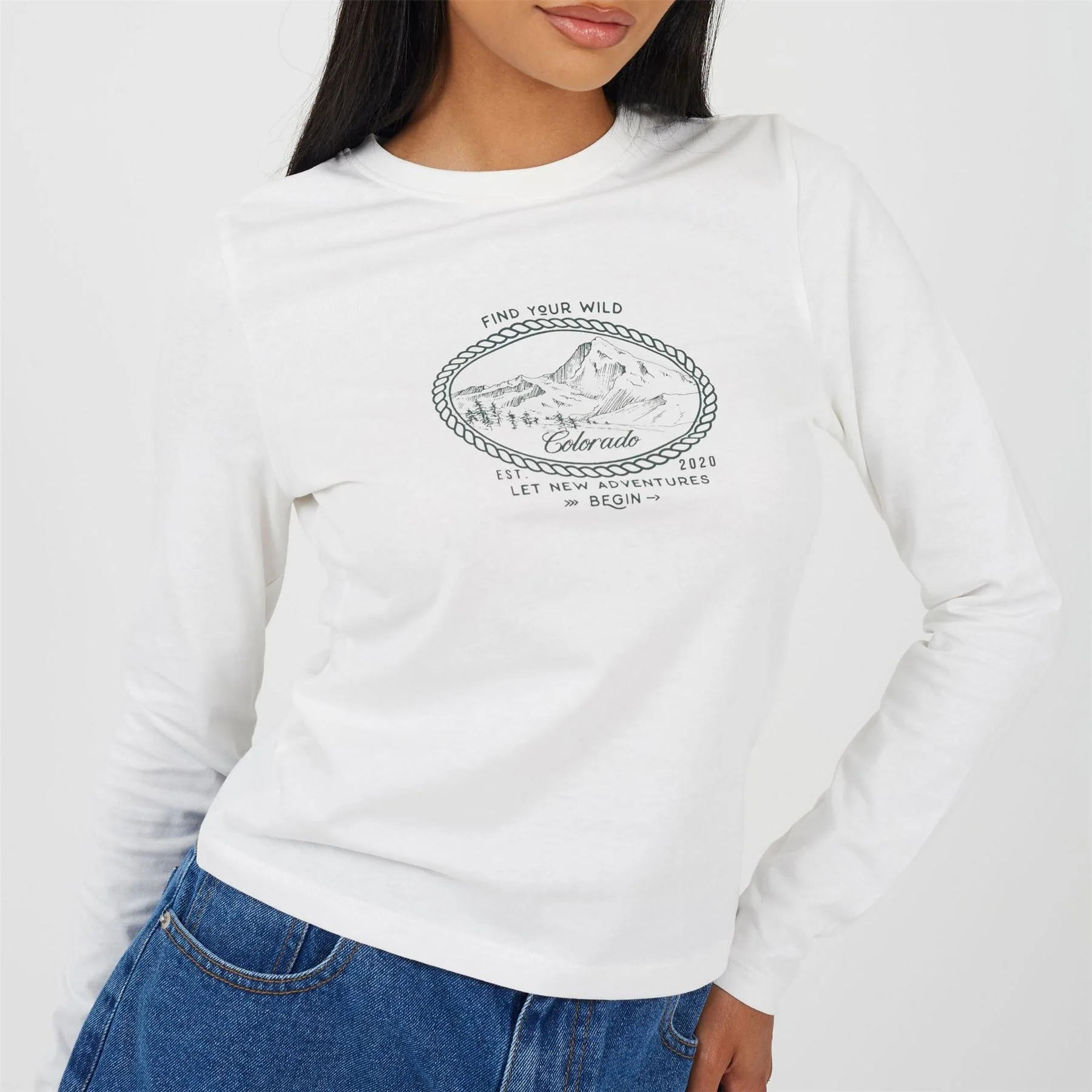Brave Soul Womens Long Sleeve Top Withn Printed Chest Design - Image 3