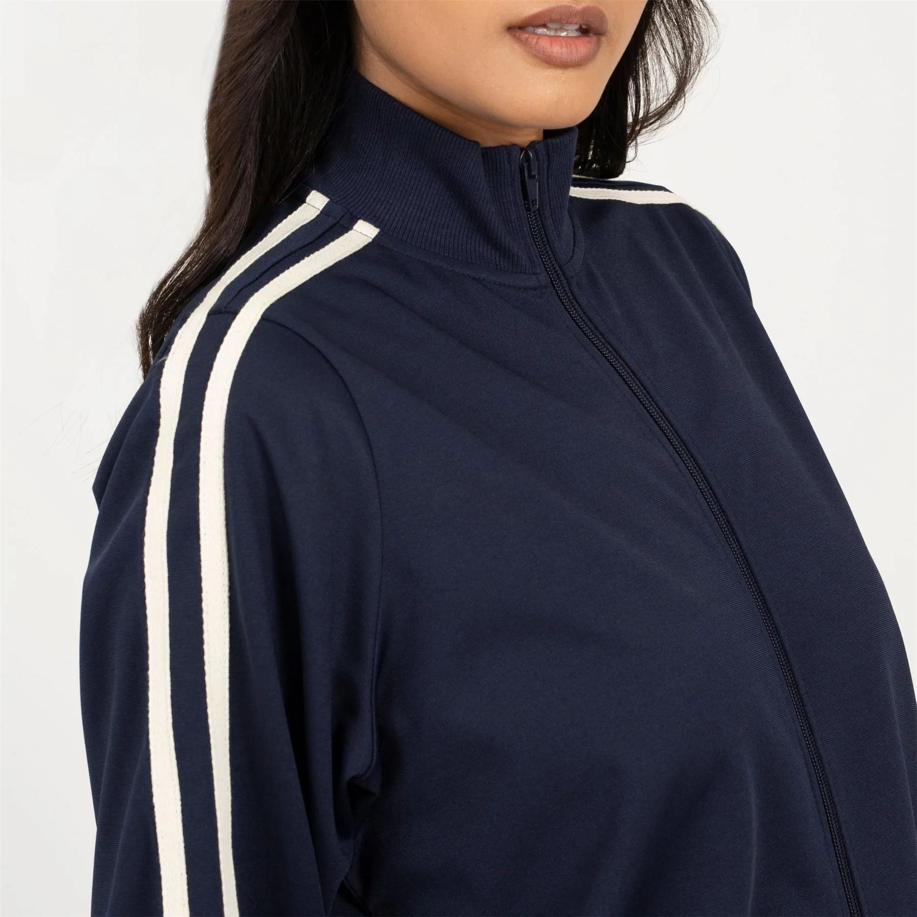 Brave Soul Womens Track Jacket With Side Stripe Detail - Image 3
