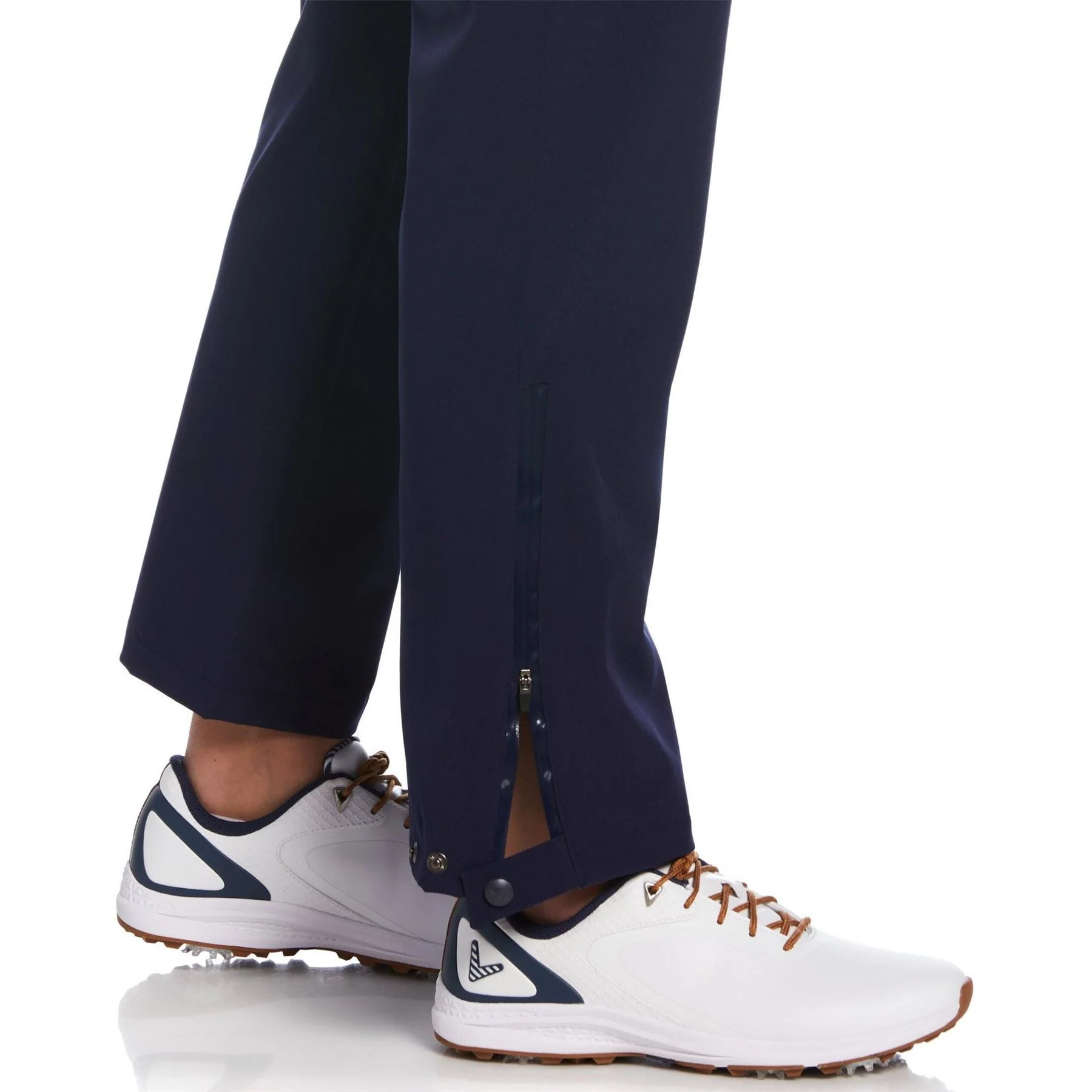 Callaway Solid Patterned Zipped Pocket Straight Pants - Image 4