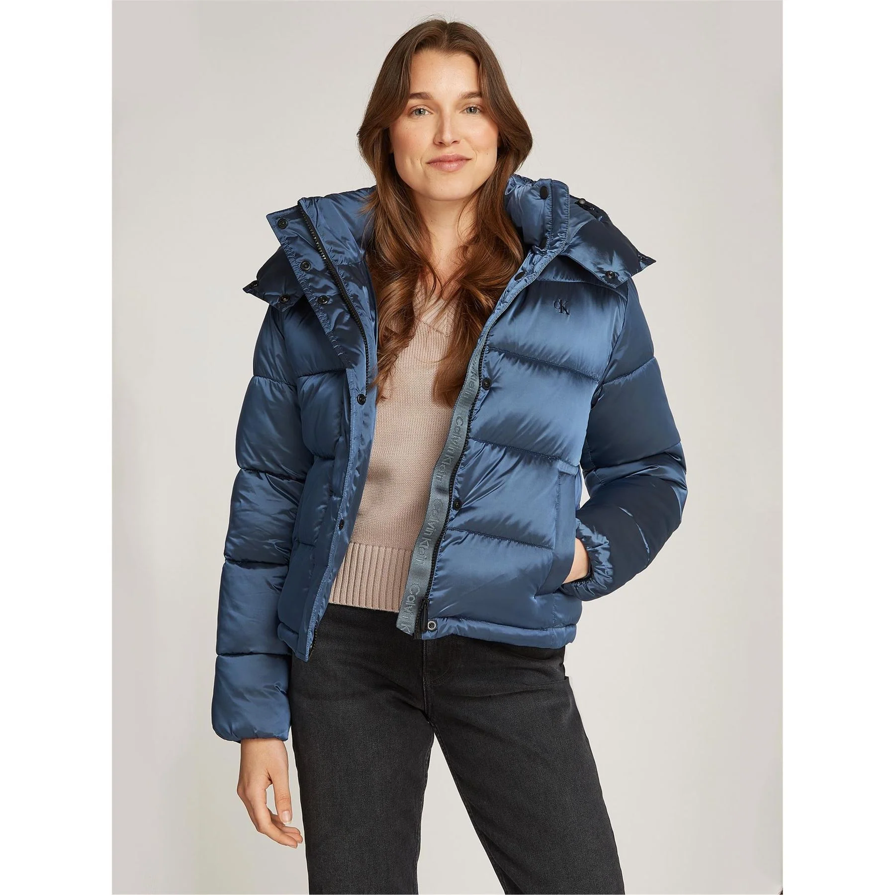 Calvin Klein Jeans Shiny Quilted Short Puffer Jacket
