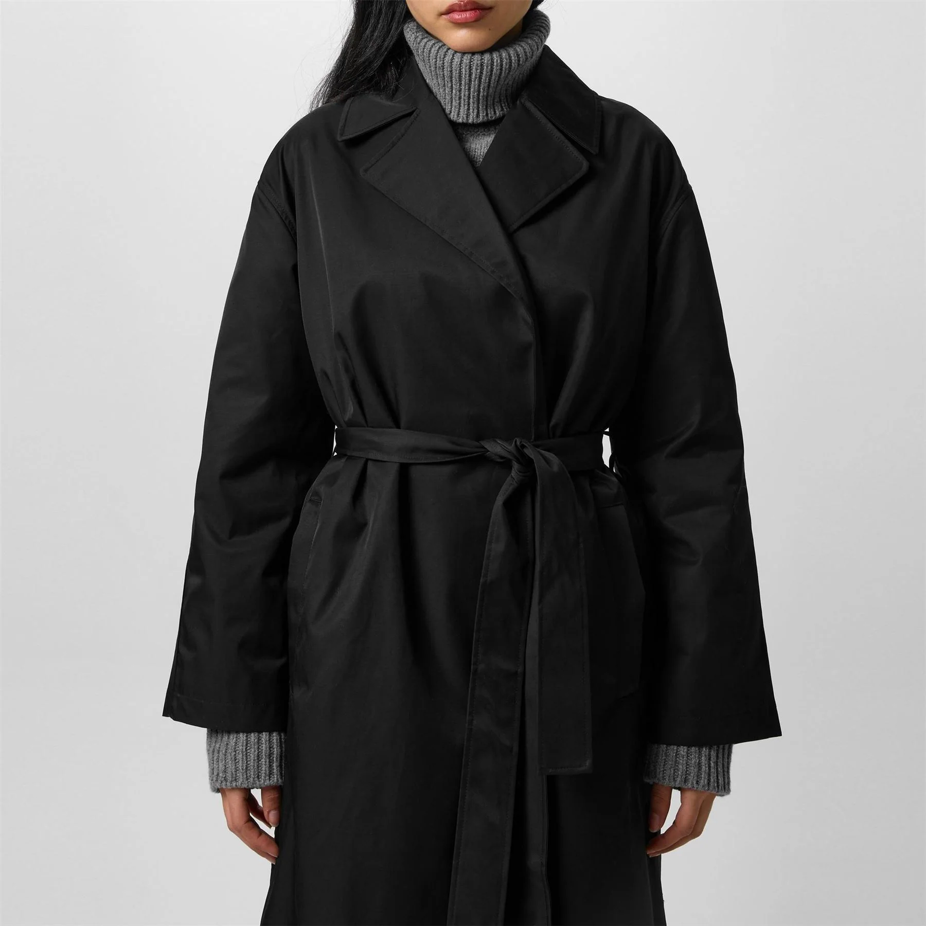 Calvin Klein Long Sleeve Cotton Trench Coat - Image 4