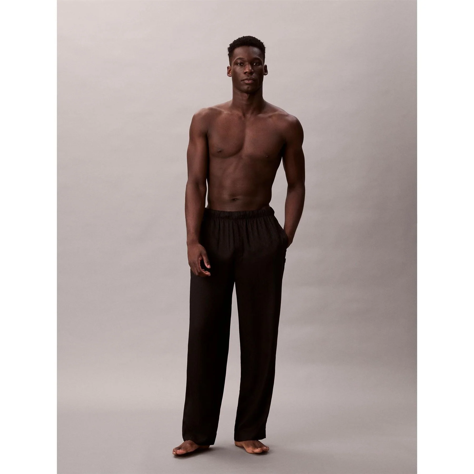 Calvin Klein Satin Geometric Patterned Wide Leg Pajama Pants - Image 2
