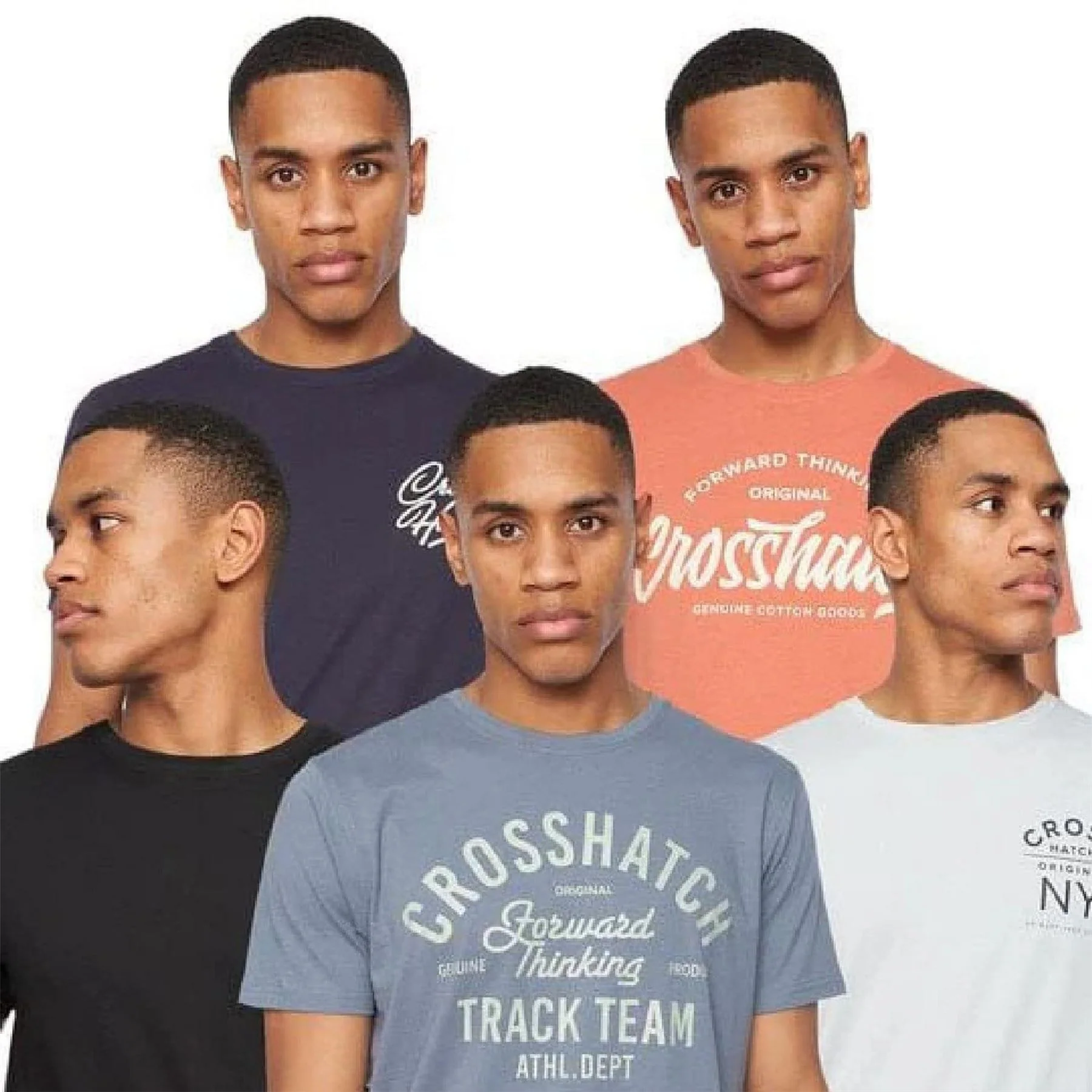 Crosshatch Pack Of Brandax Print T-Shirts - Image 5