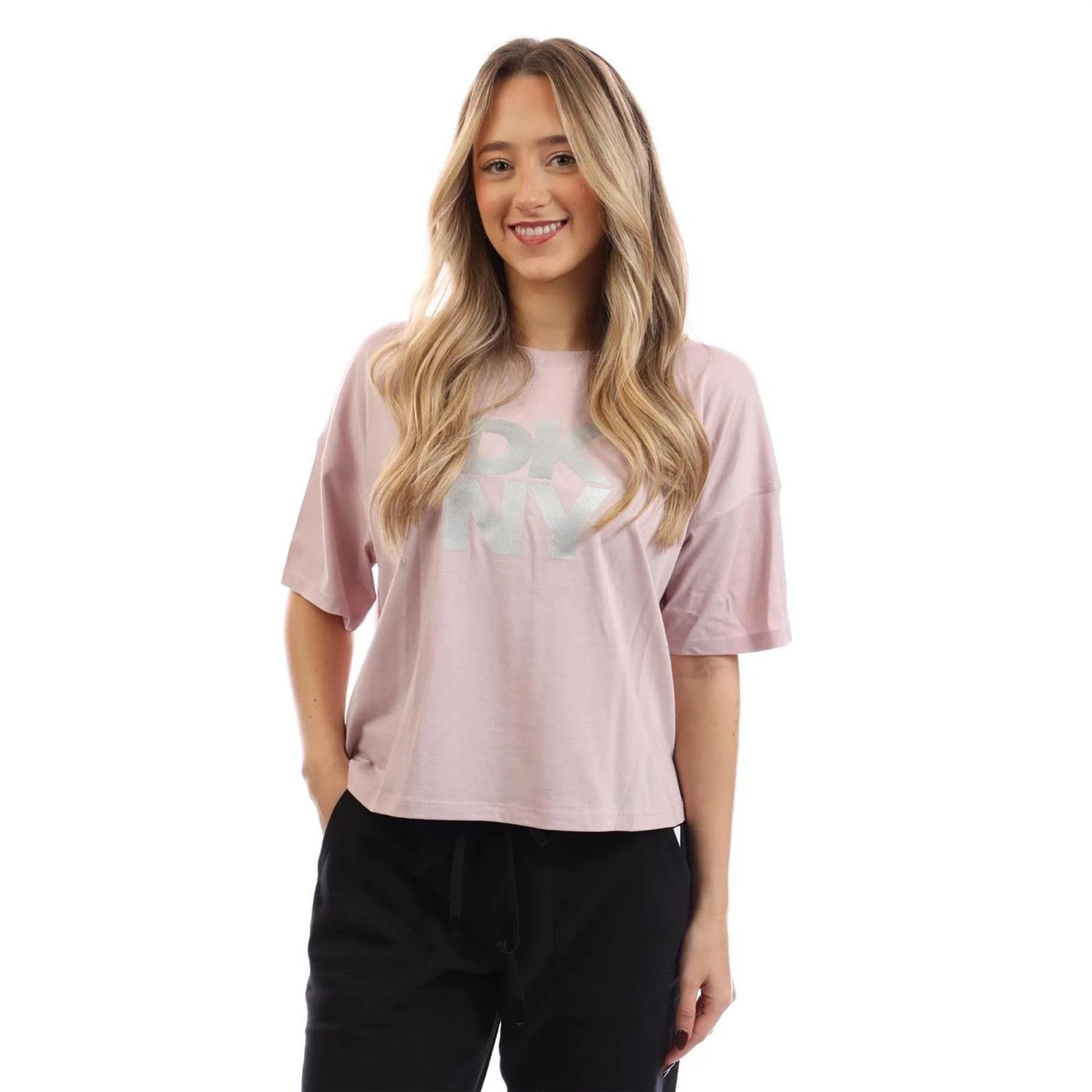 DKNY Logo Cropped T-Shirt