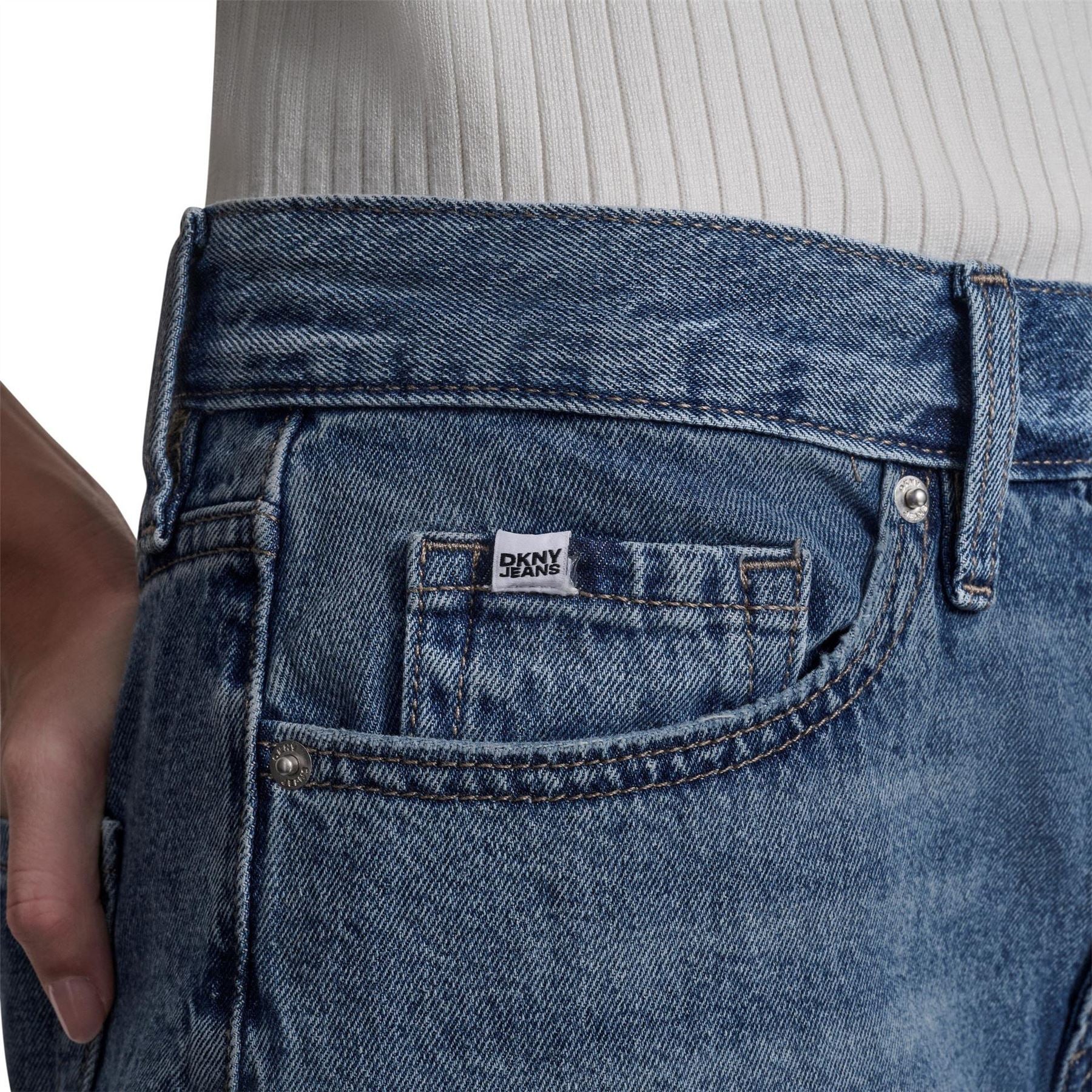 DKNY Jeans Mid Rise Relaxed Bermuda Denim Shorts - Image 6