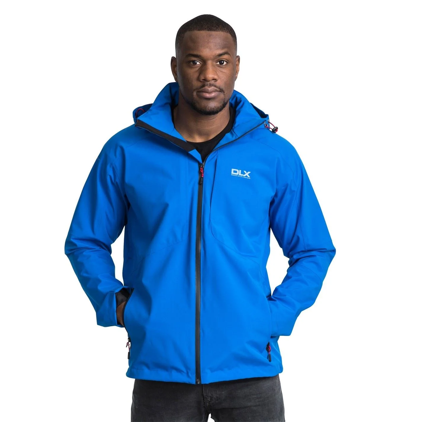 DLX Kumar Hooded Solid Patterned Zipped Pocket Rain Jacket - Image 3