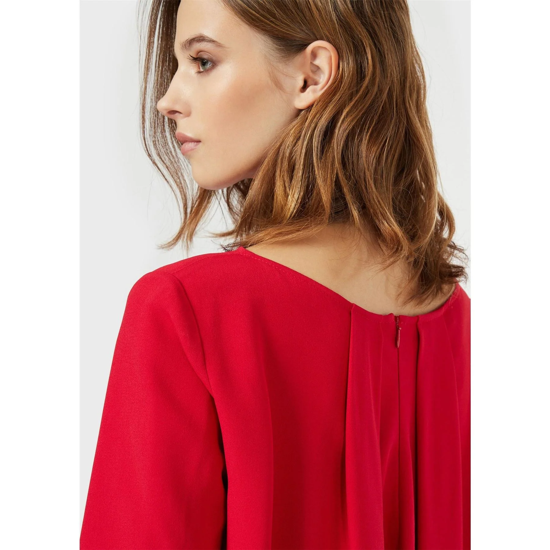 Emporio Armani Relaxed Fit Long Sleeve Boat Neck Blouse - Image 5