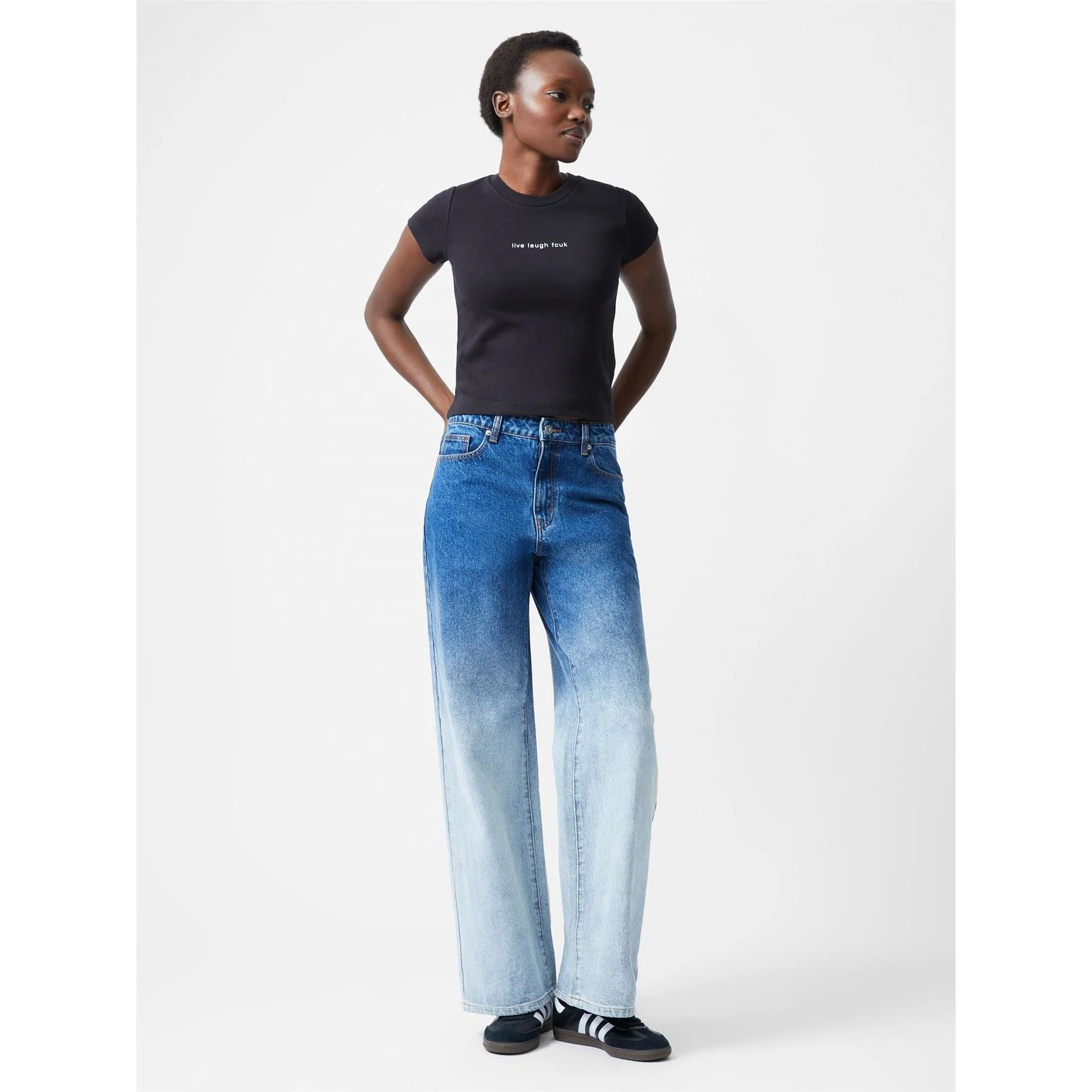 FCUK Cropped Crew Neck Short Sleeve T-Shirt - Image 29