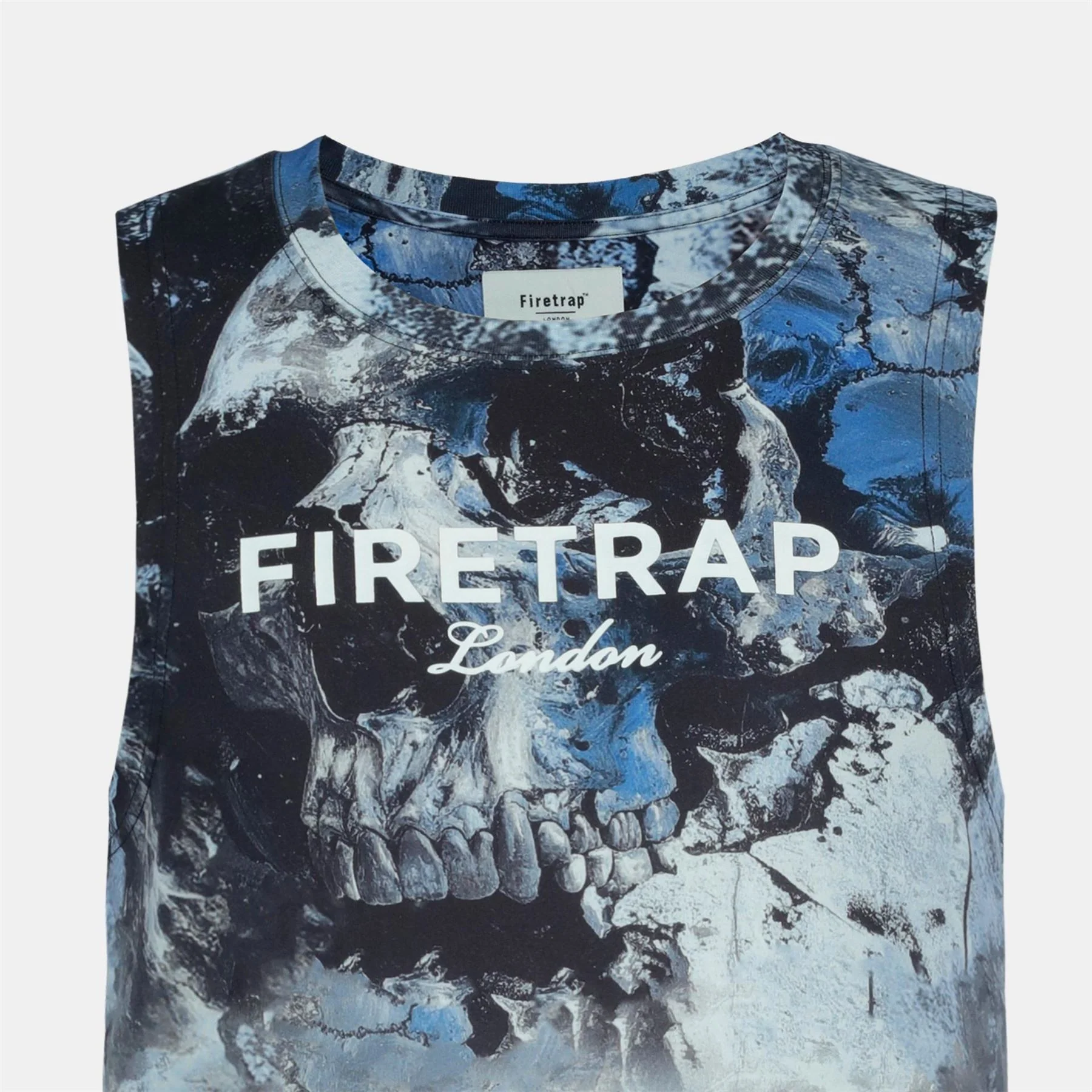 Firetrap Sub Lightning Print Cotton Muscle Vest - Image 8